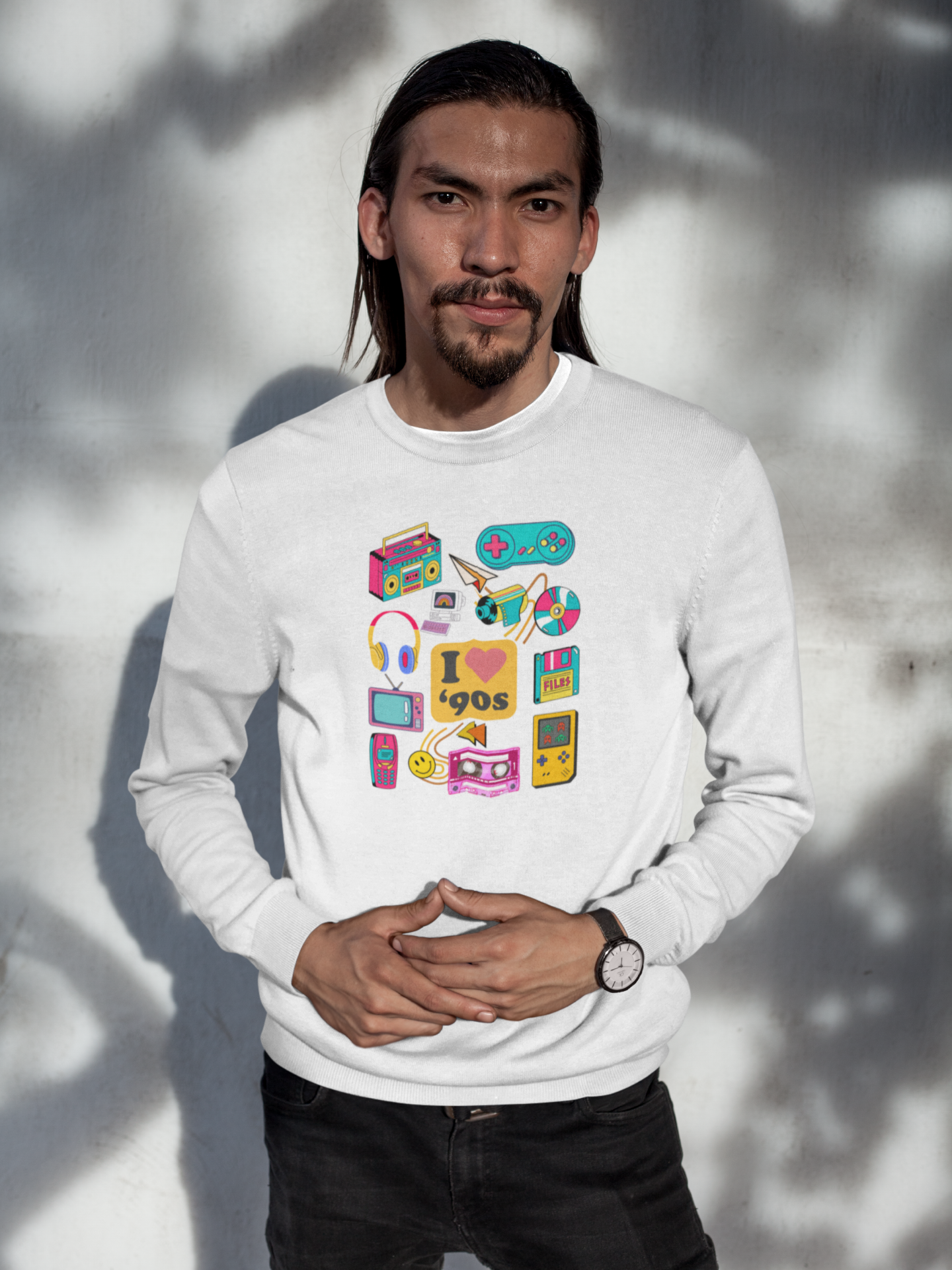 Bilkool I Luv 90s Cotton Sweatshirt