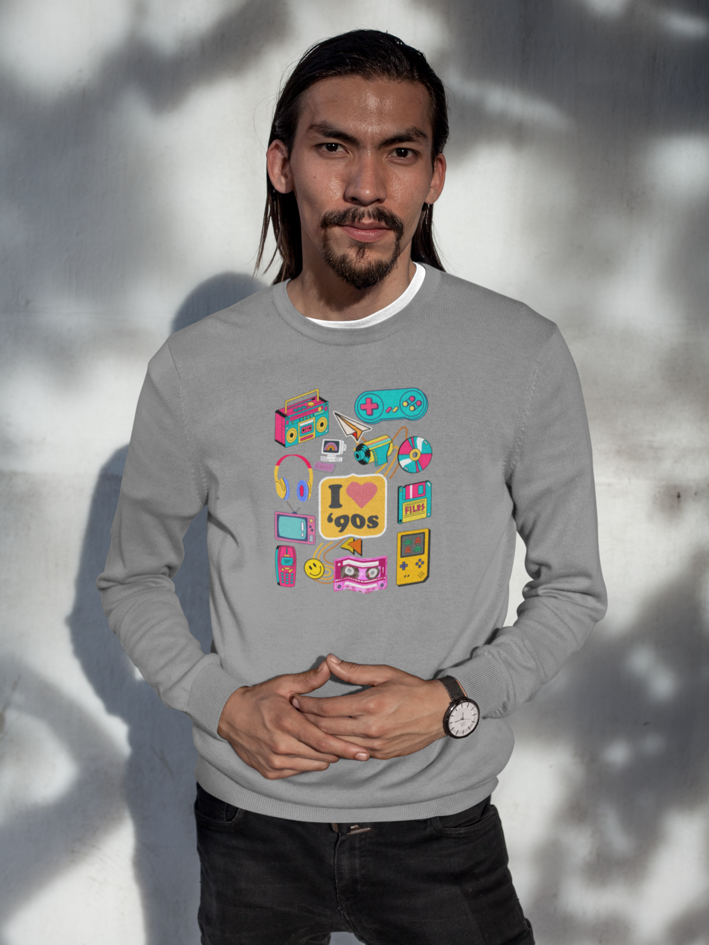 Bilkool I Luv 90s Cotton Sweatshirt