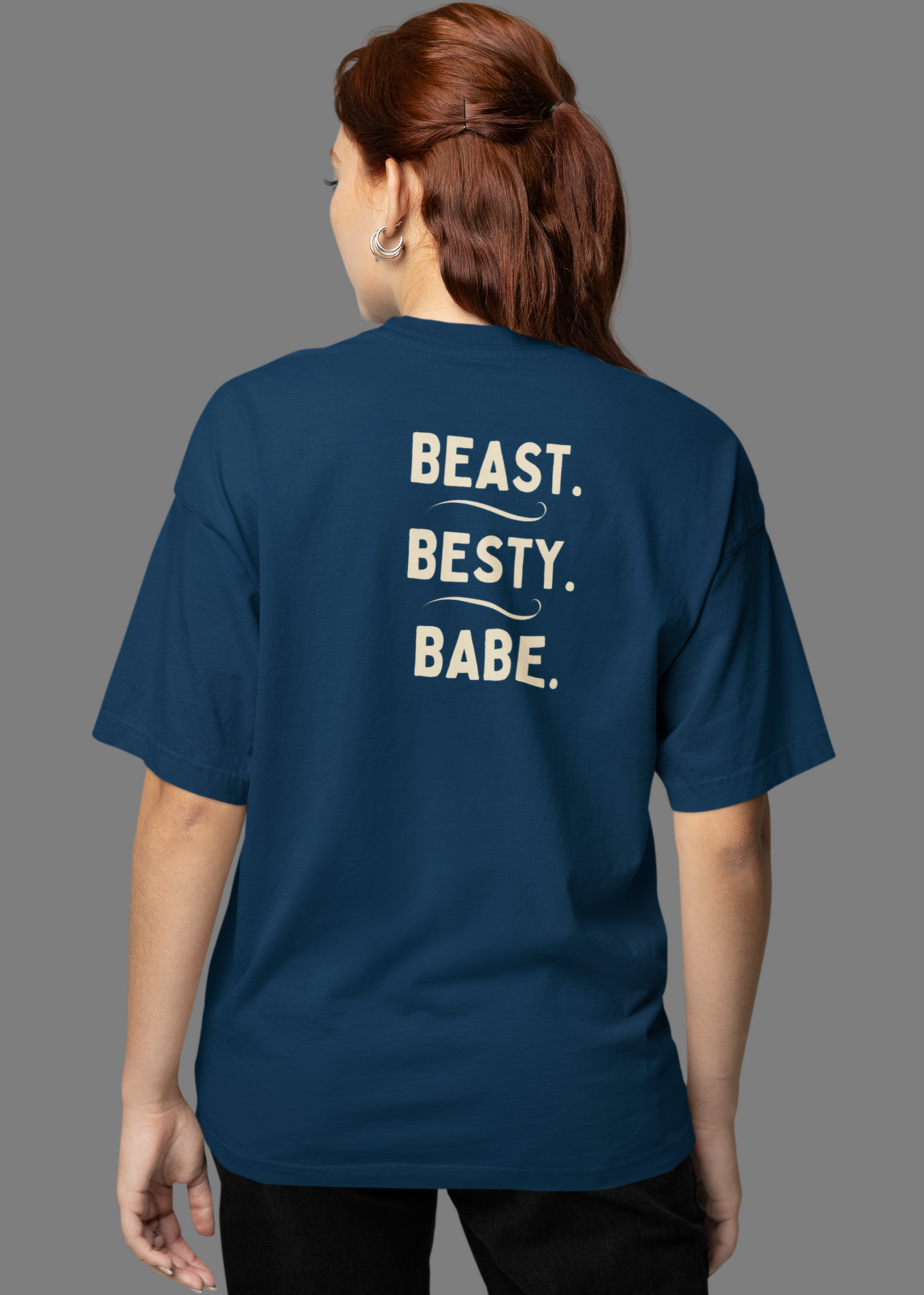 Bilkool Beast Besty Babe Oversized T-Shirt Design for Women
