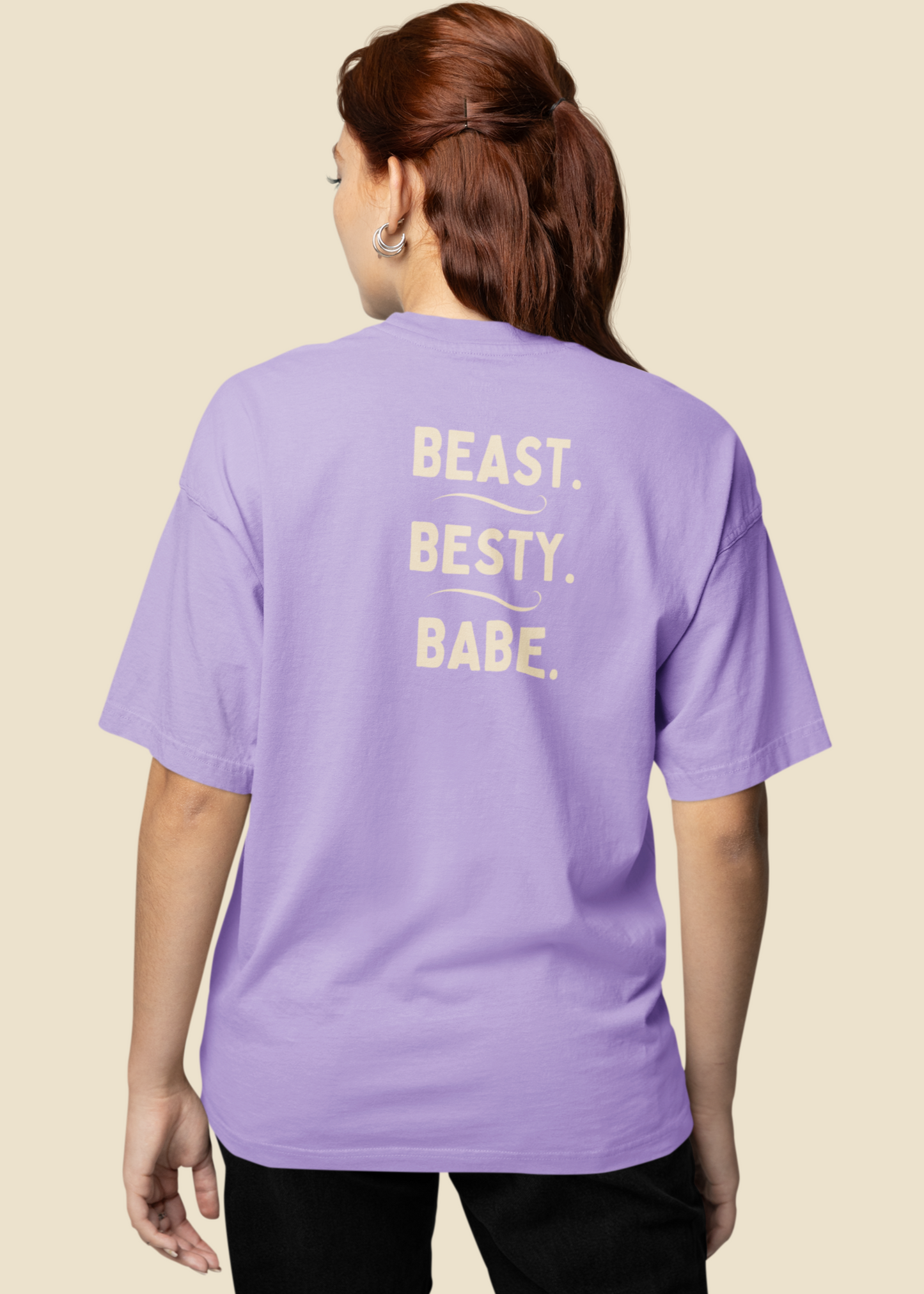 Bilkool Beast Besty Babe Oversized T-Shirt Design for Women