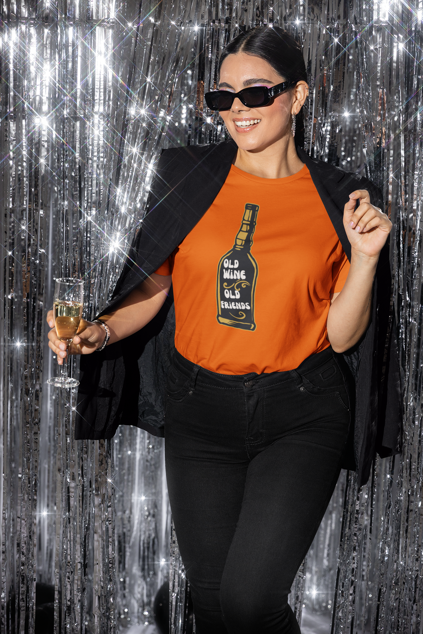 Bilkool Old Wine and Friends Cotton Half Sleeve T-Shirt