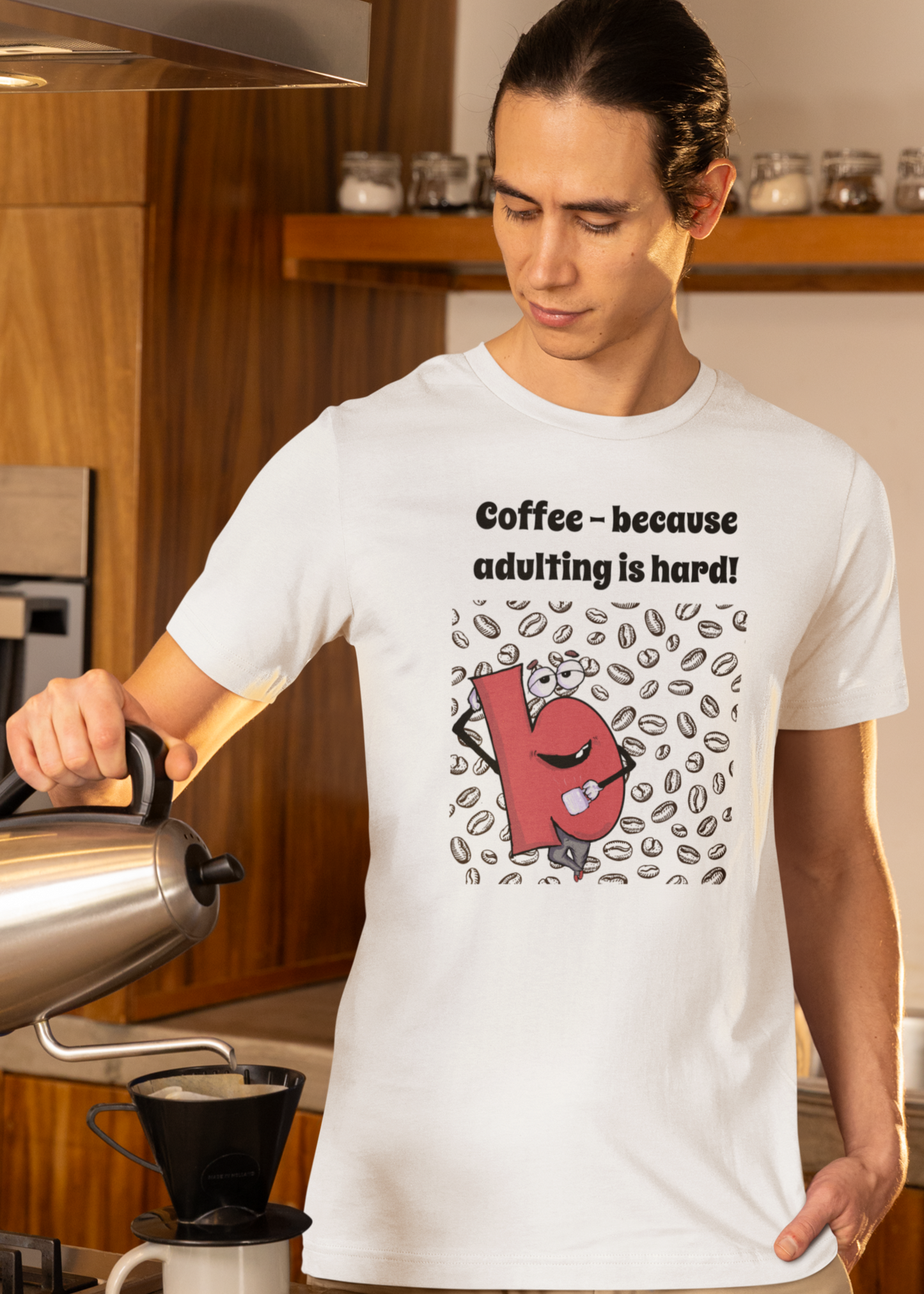 Bilkool Coffee Adulting Cotton Half Sleeve T-Shirt