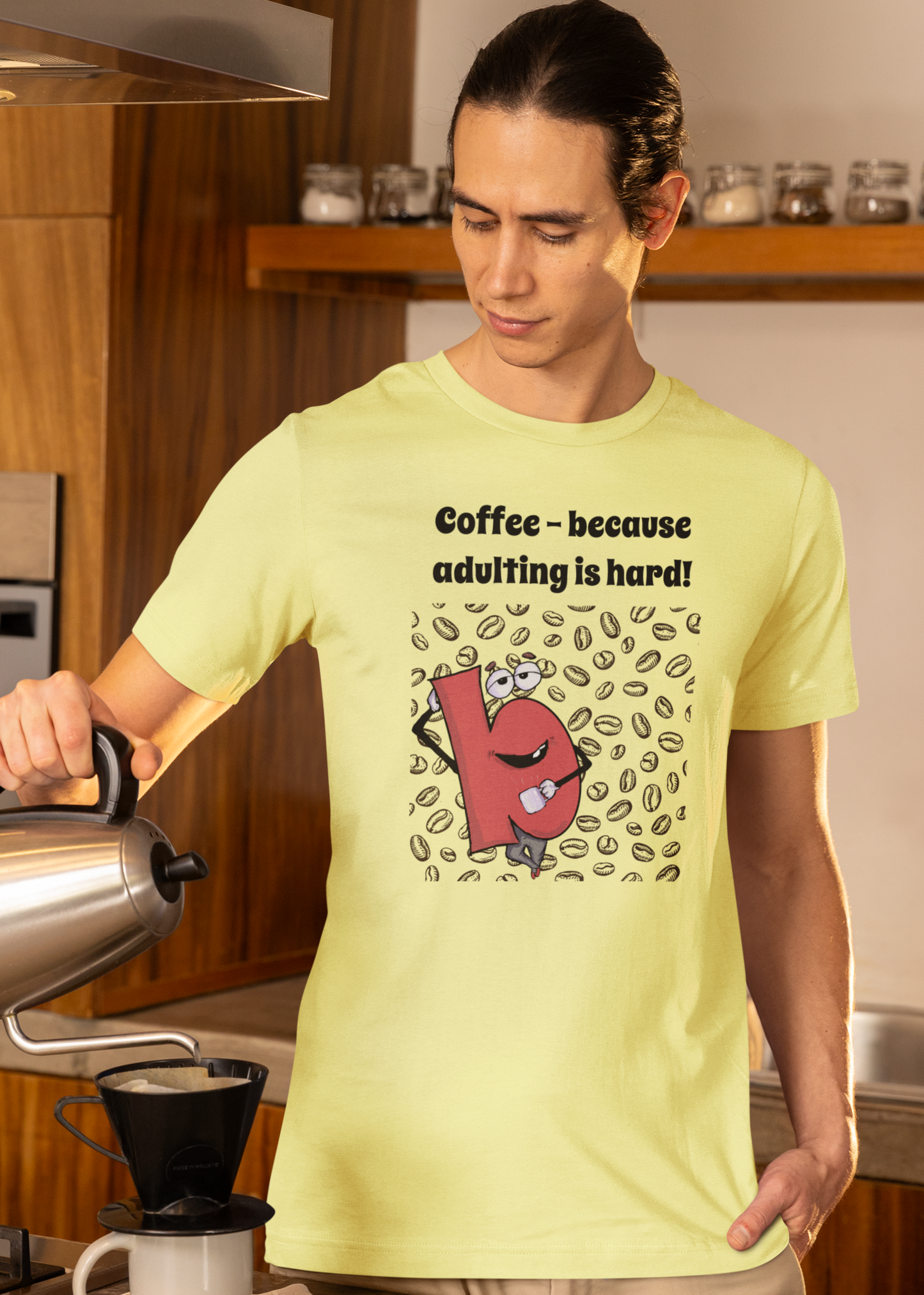 Bilkool Coffee Adulting Cotton Half Sleeve T-Shirt
