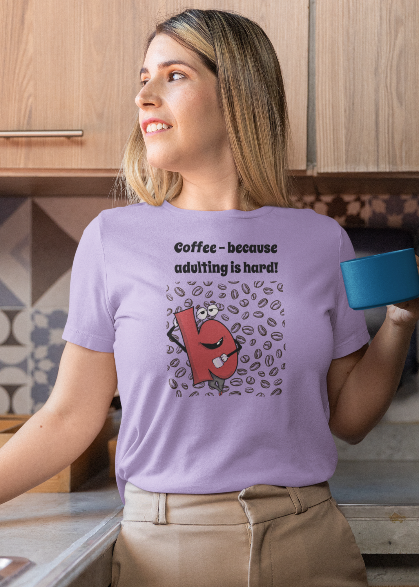 Bilkool Coffee Adulting Cotton Half Sleeve T-Shirt