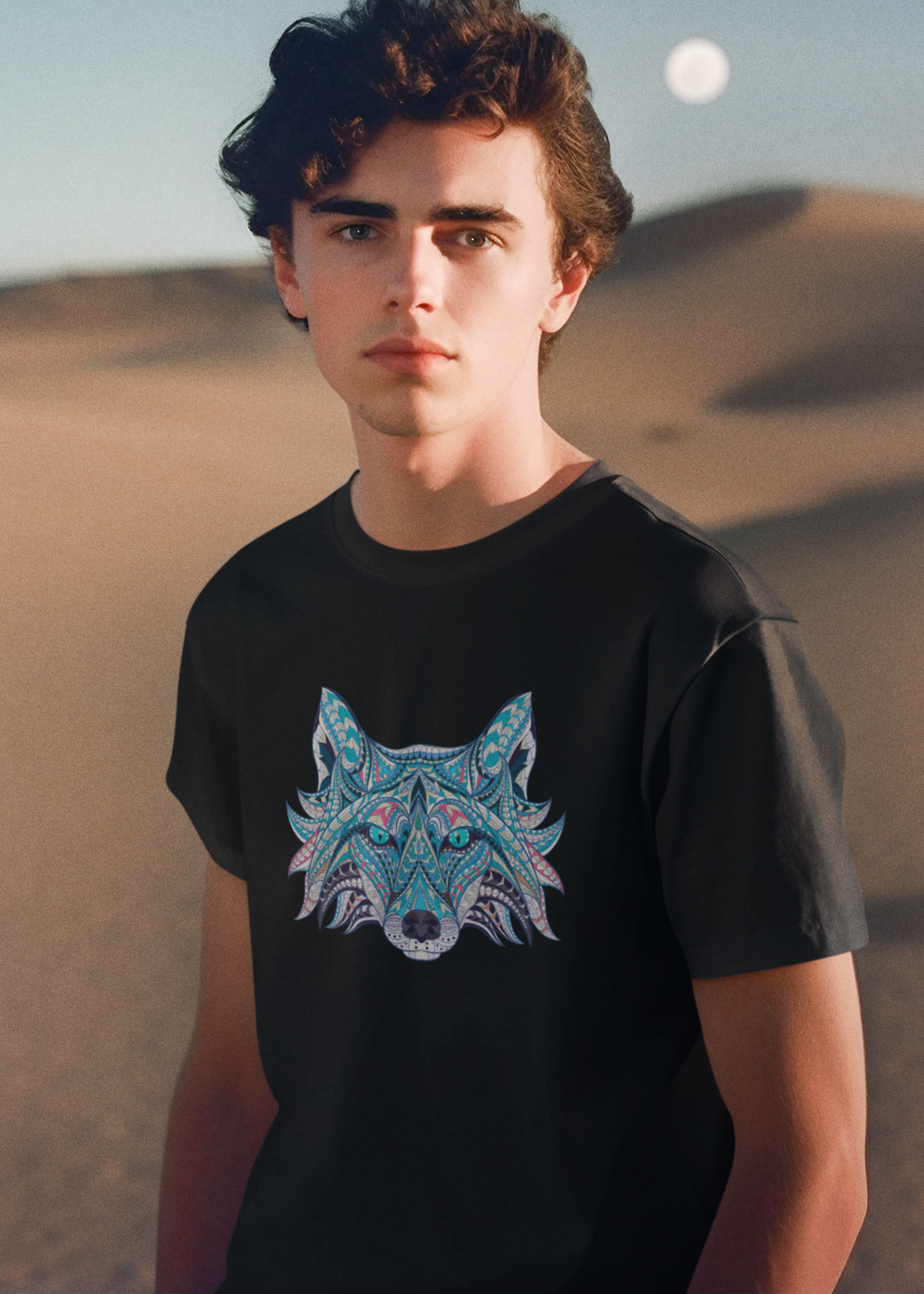 Bilkool Blue Fox Cotton Half Sleeve T-Shirt