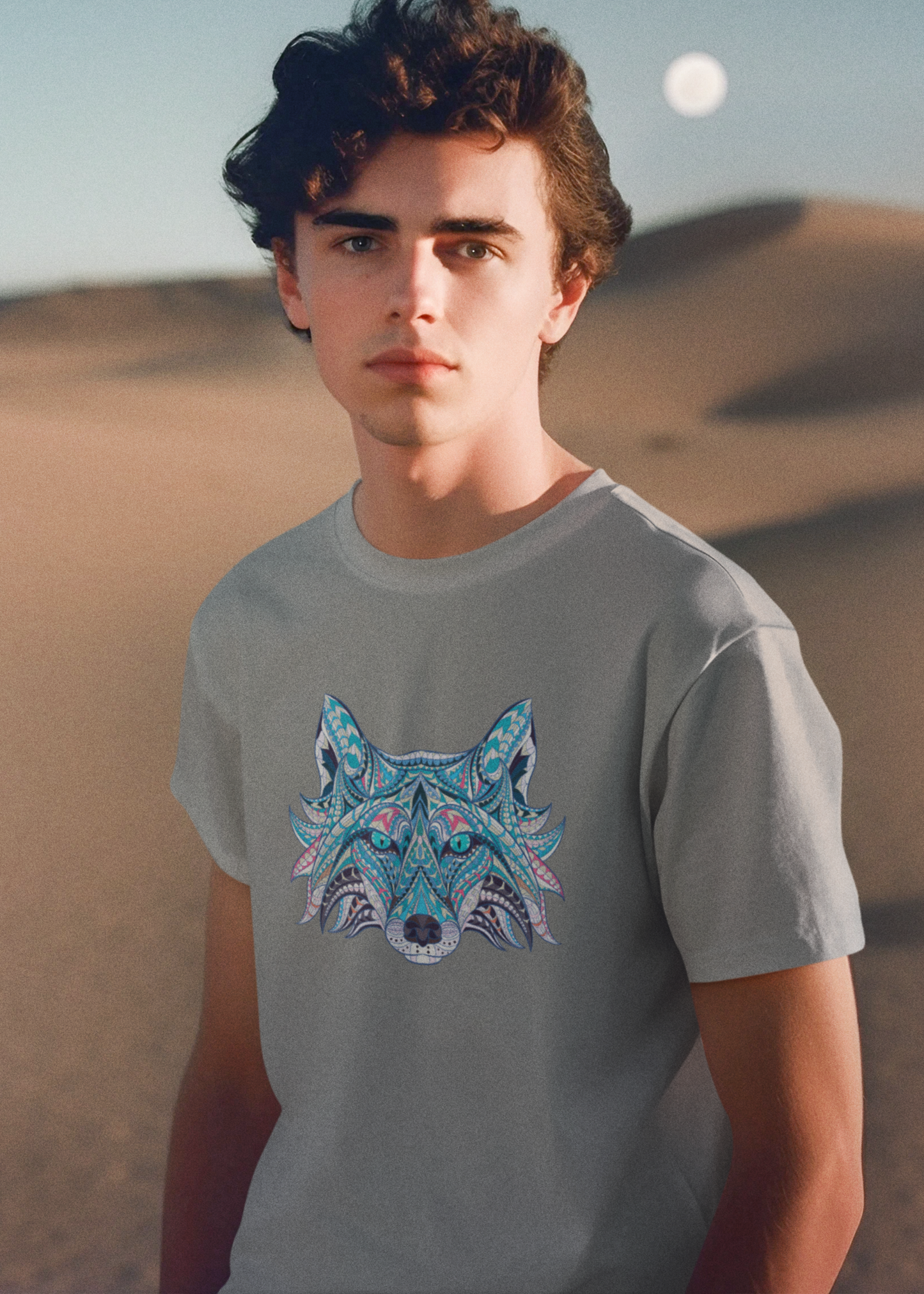 Bilkool Blue Fox Cotton Half Sleeve T-Shirt