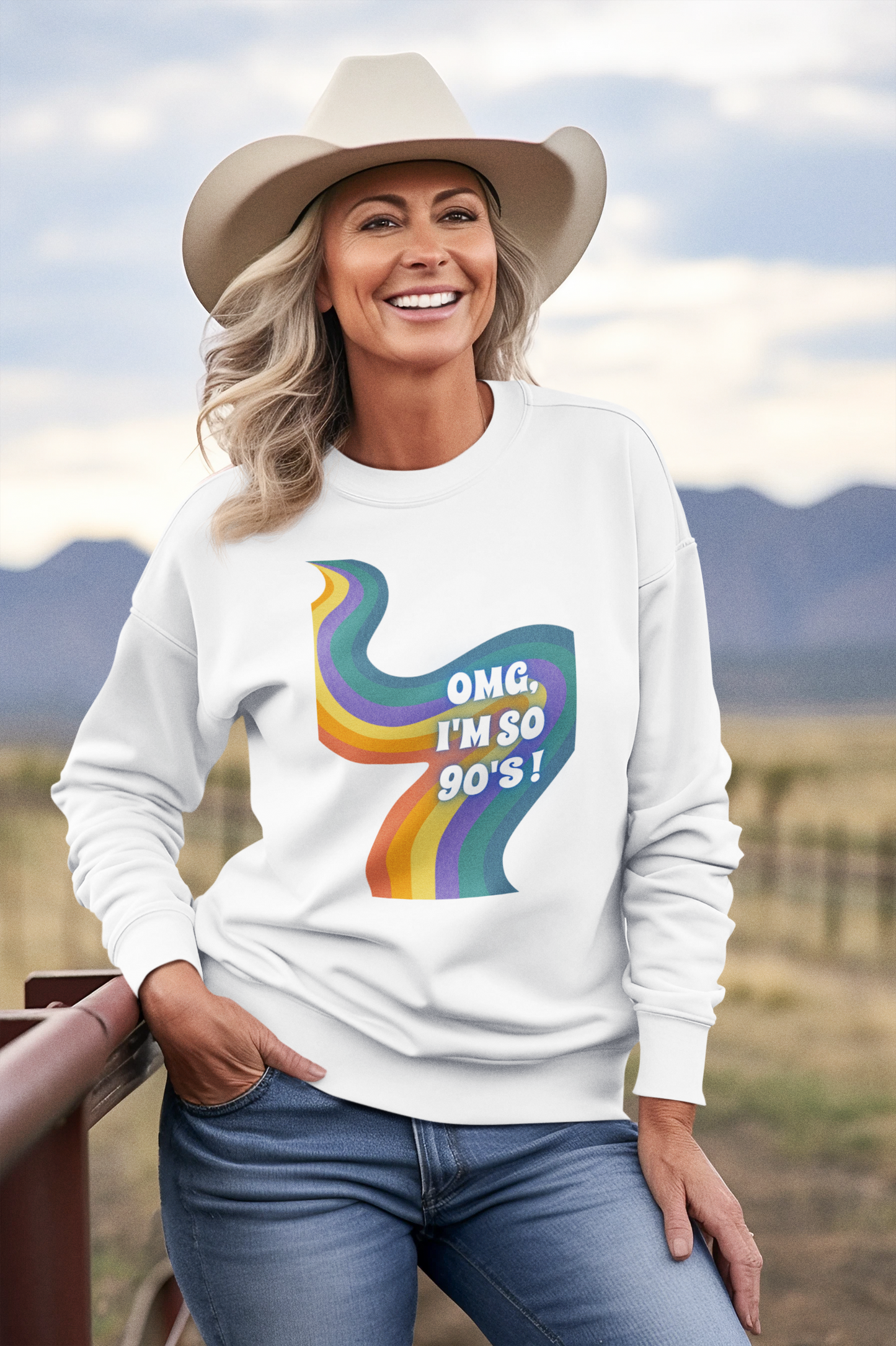 Bilkool OMG I'm So 90's Cotton Sweatshirt