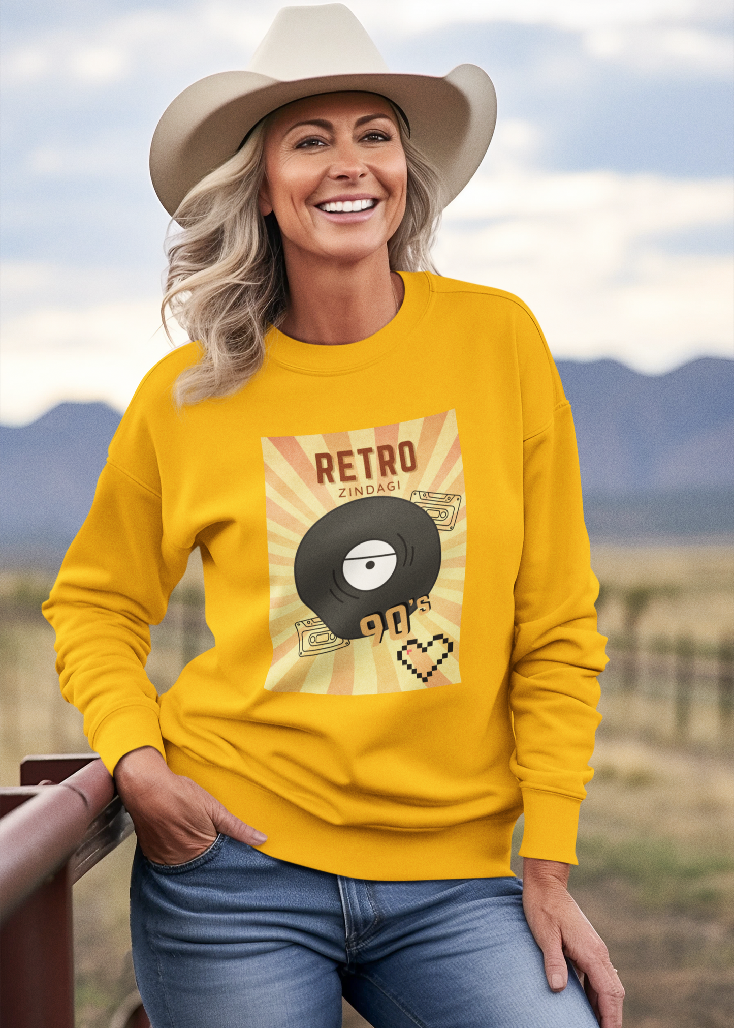 Bilkool Retro Zindagi 90's Cotton Sweatshirt