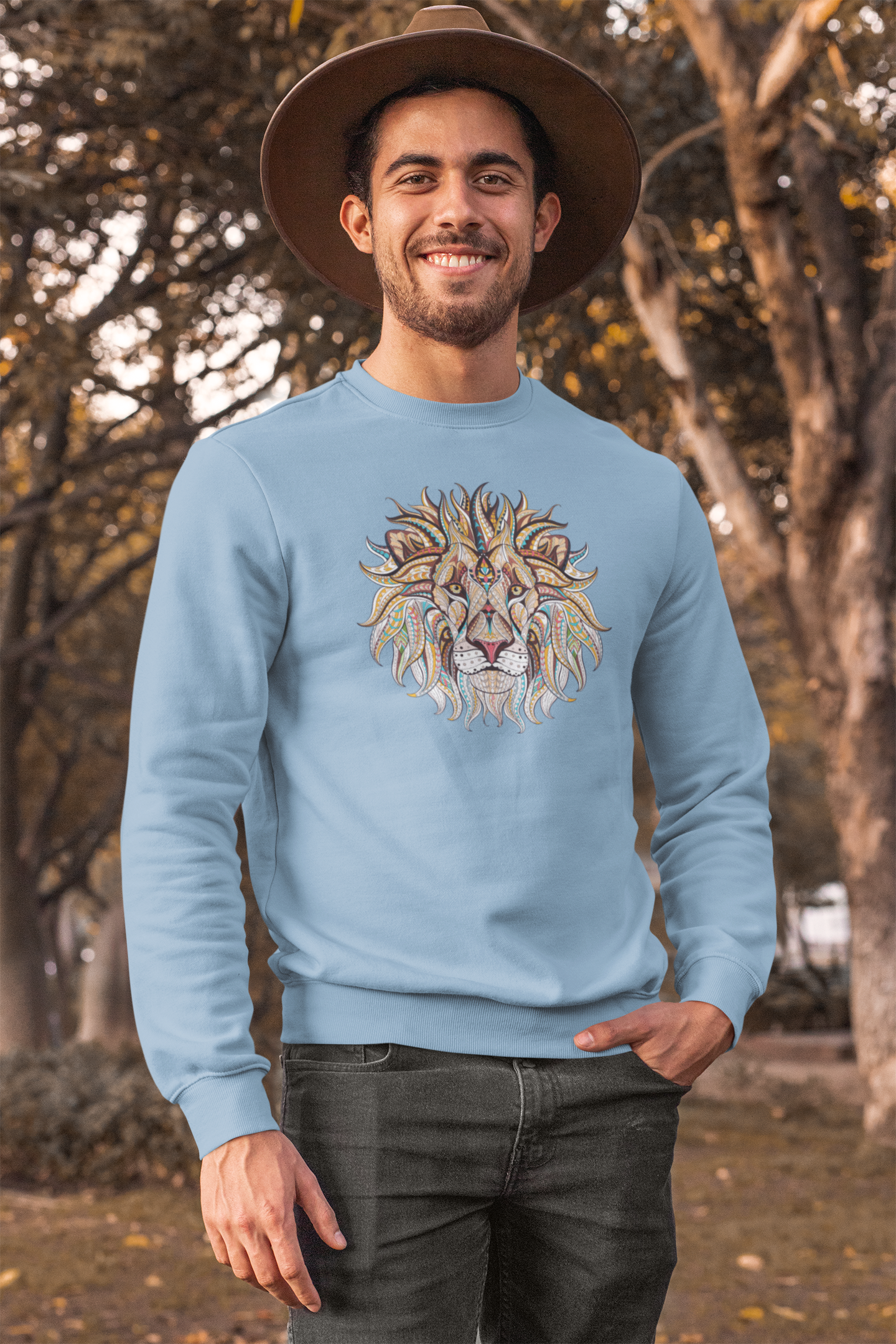 Bilkool Ethnic Lion Cotton Sweatshirt