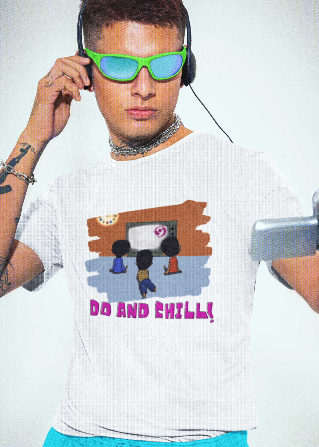 Bilkool DD and Chill With Friends Cotton Half Sleeve T-Shirt