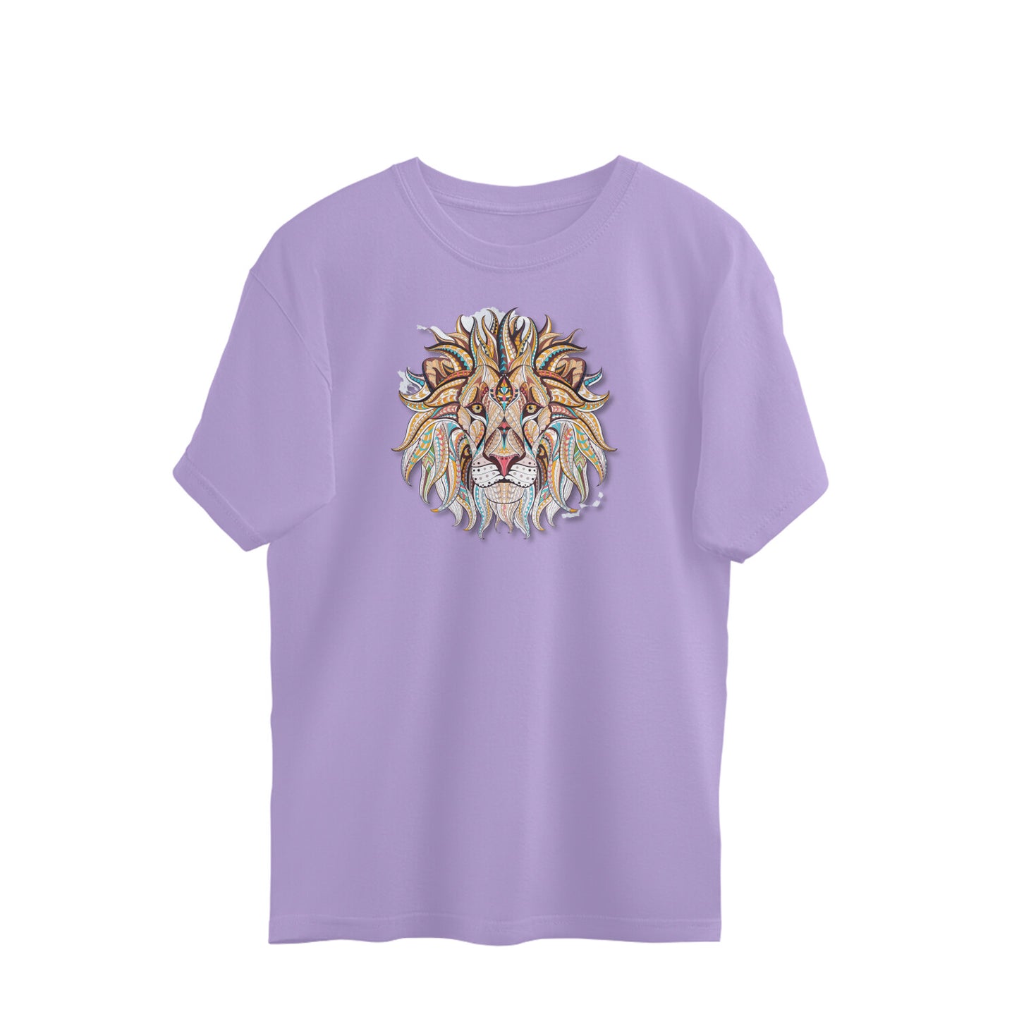 Bilkool Lion Ethnic Front Face Oversized T-Shirt