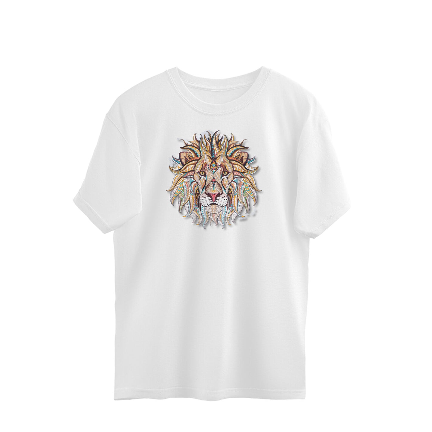 Bilkool Lion Ethnic Front Face Oversized T-Shirt