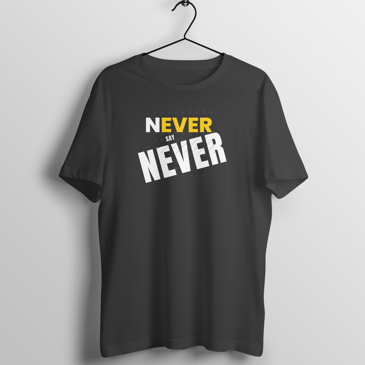 BILKOOL NEVER SAY NAVER DARK COTTON HALF SLEEVE T-SHIRT