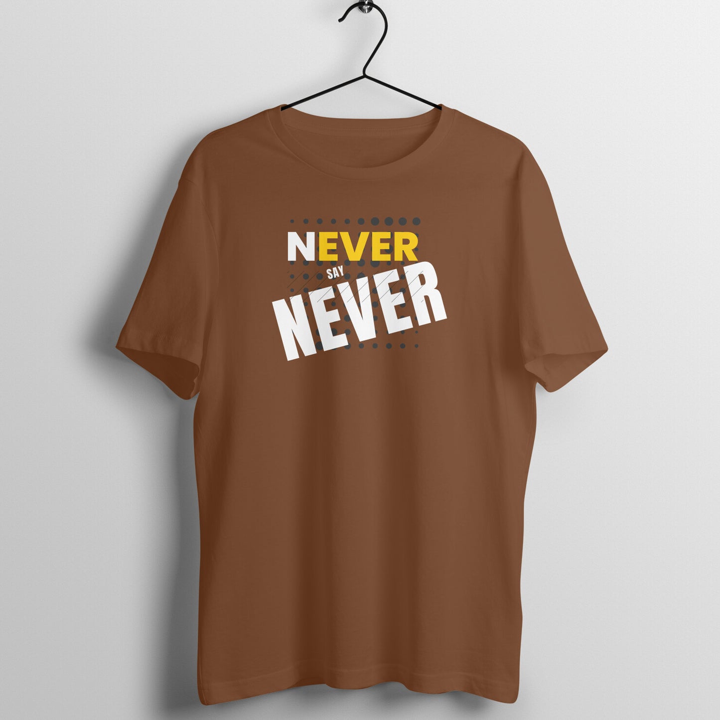 BILKOOL NEVER SAY NAVER DARK COTTON HALF SLEEVE T-SHIRT