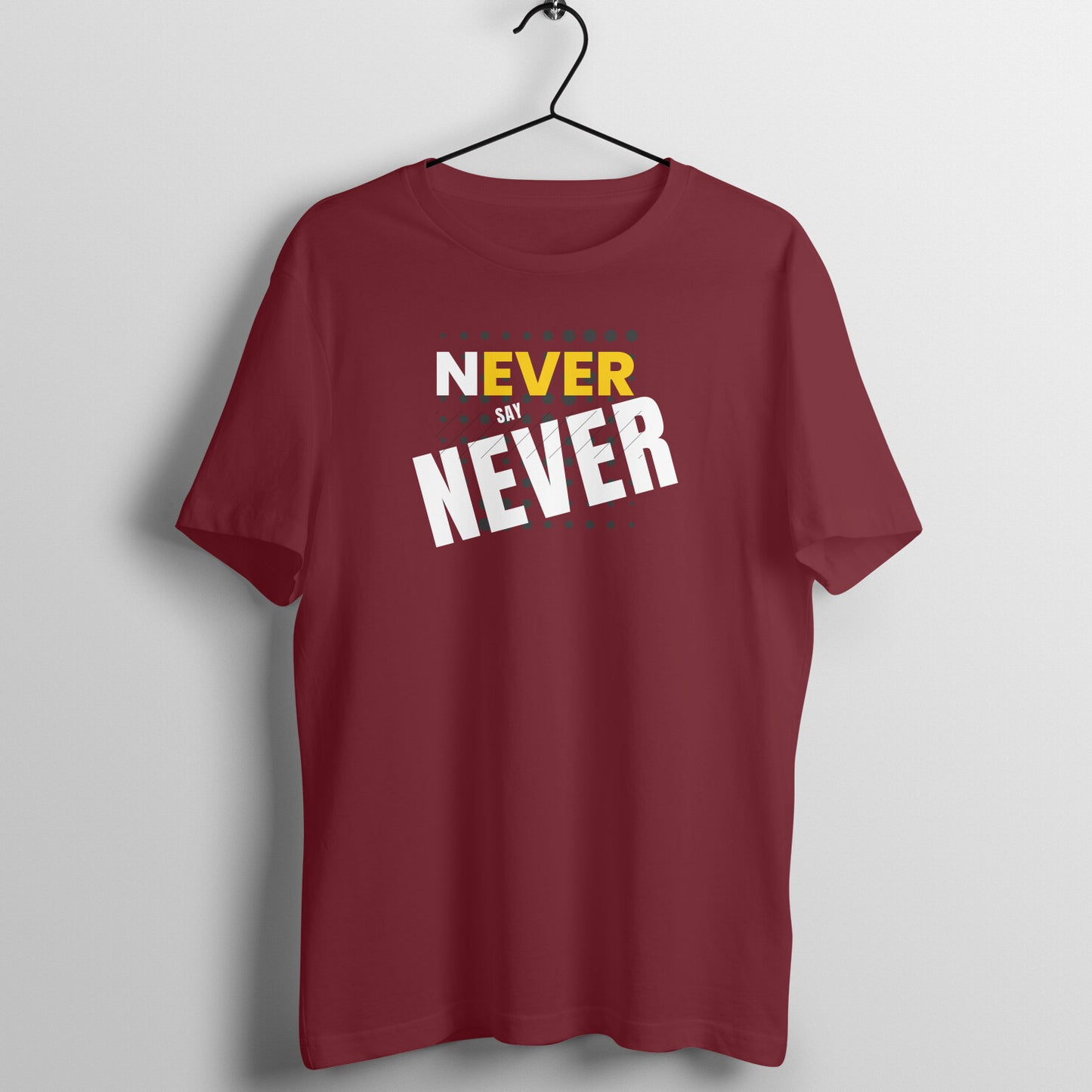 BILKOOL NEVER SAY NAVER DARK COTTON HALF SLEEVE T-SHIRT