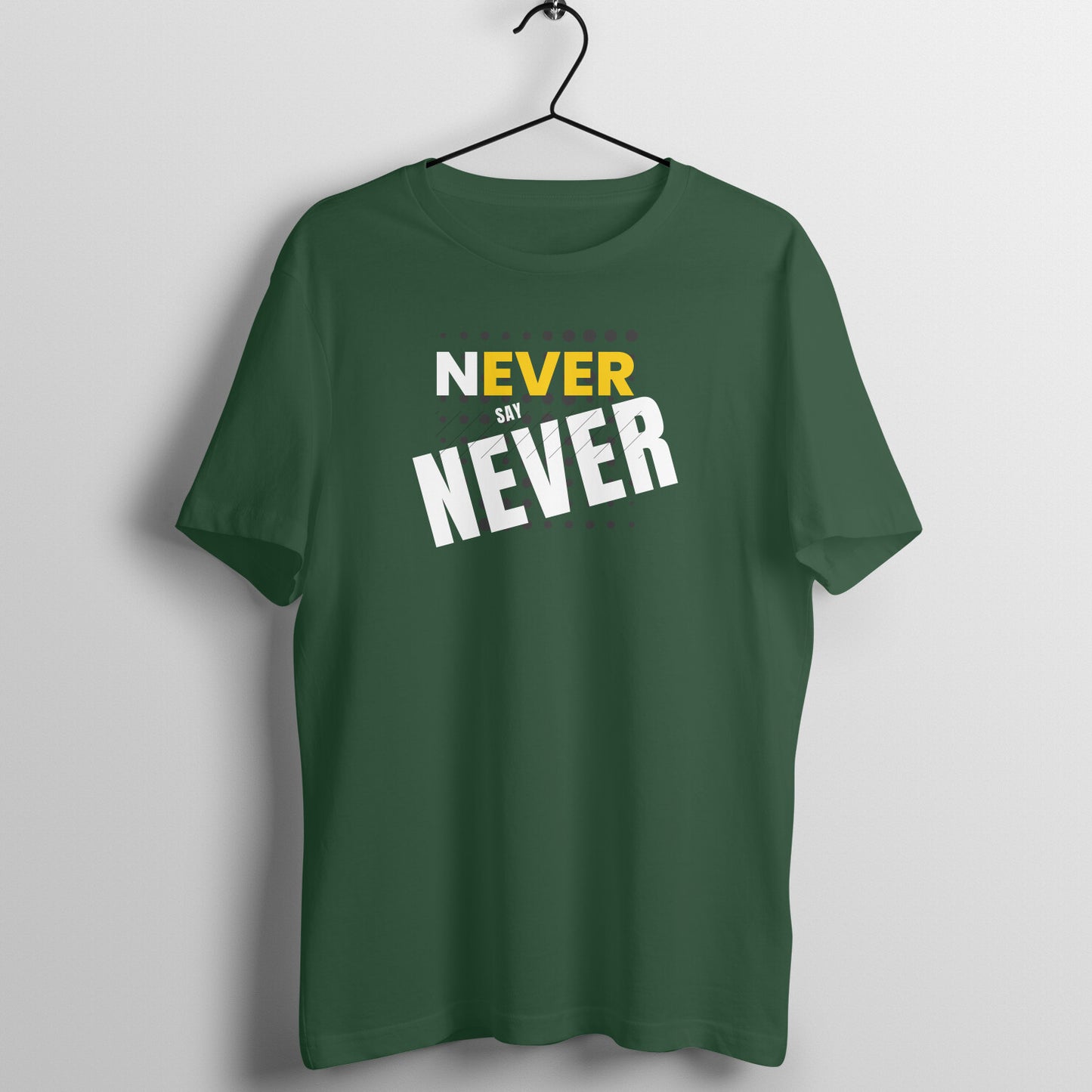BILKOOL NEVER SAY NAVER DARK COTTON HALF SLEEVE T-SHIRT
