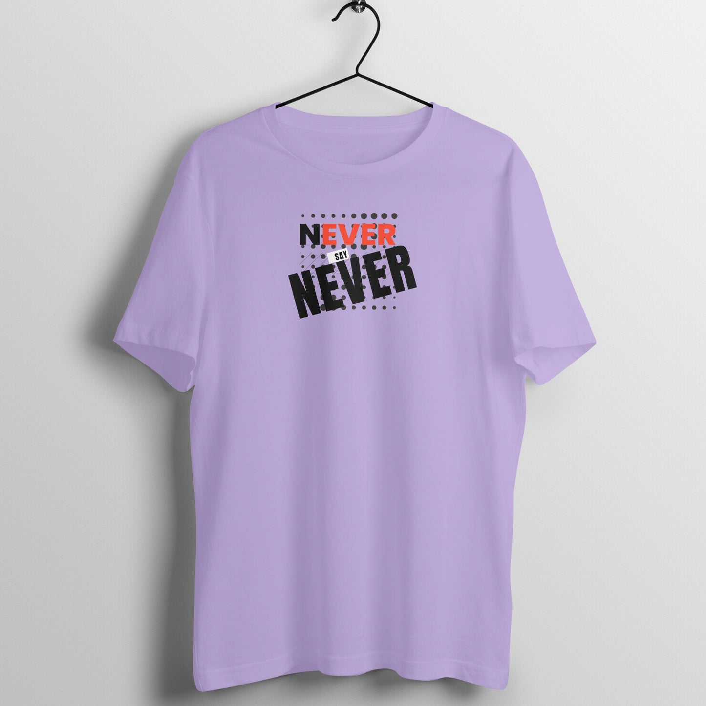 BILKOOL NEVER SAY NAVER DARK COTTON HALF SLEEVE T-SHIRT