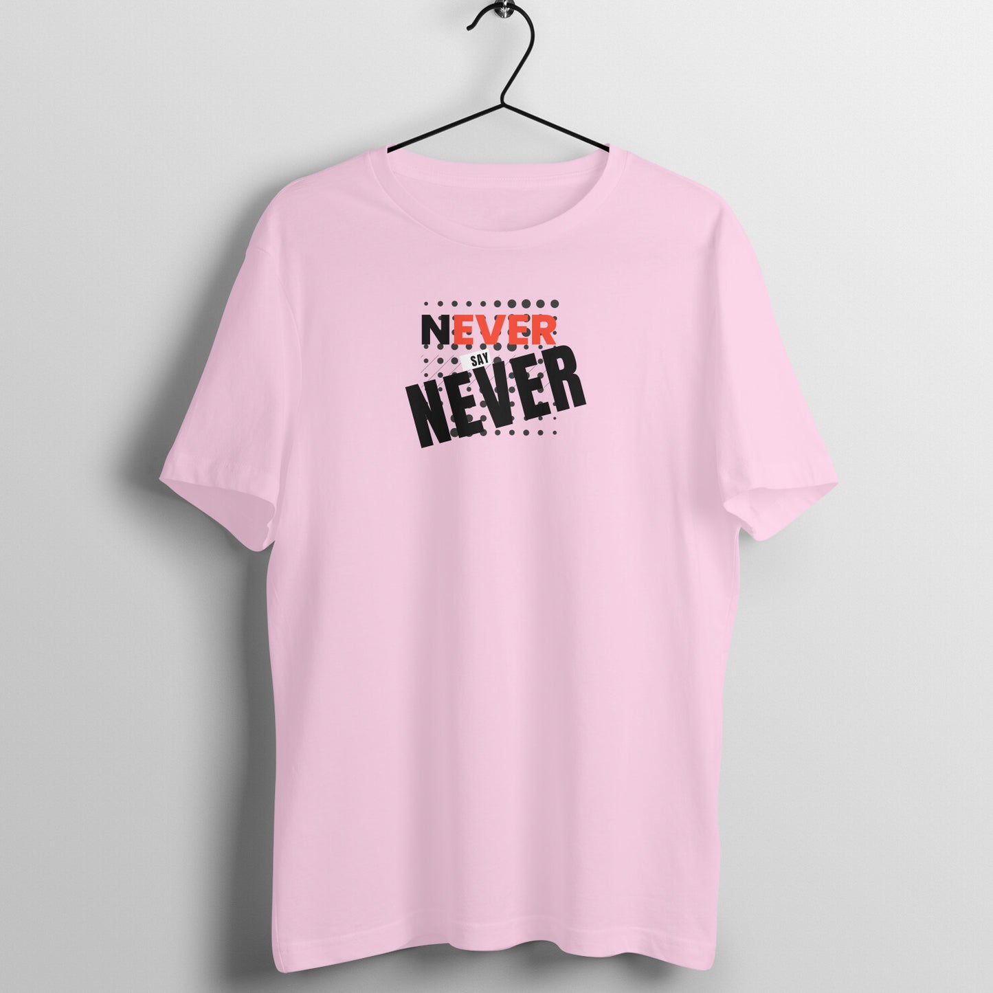 BILKOOL NEVER SAY NAVER DARK COTTON HALF SLEEVE T-SHIRT