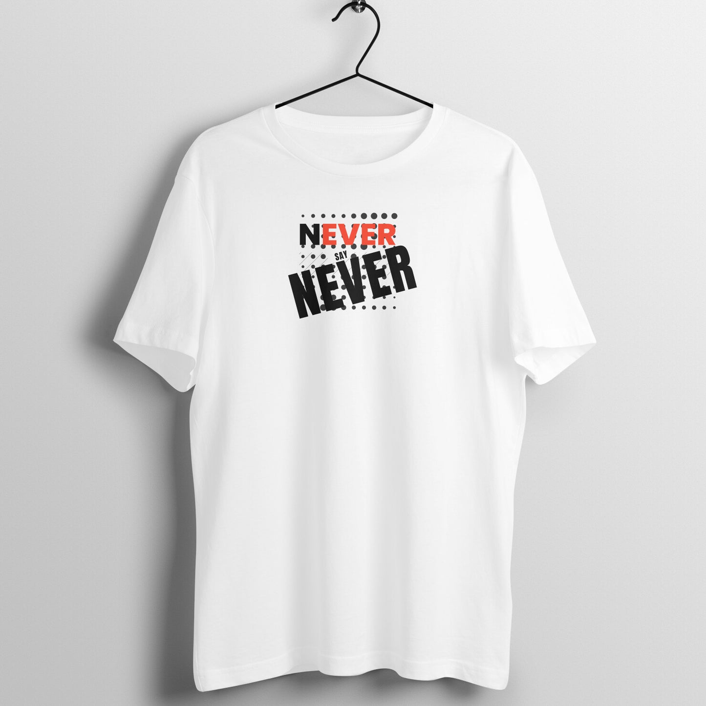 BILKOOL NEVER SAY NAVER DARK COTTON HALF SLEEVE T-SHIRT