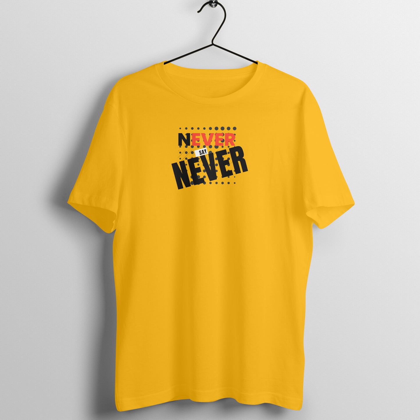 BILKOOL NEVER SAY NAVER DARK COTTON HALF SLEEVE T-SHIRT