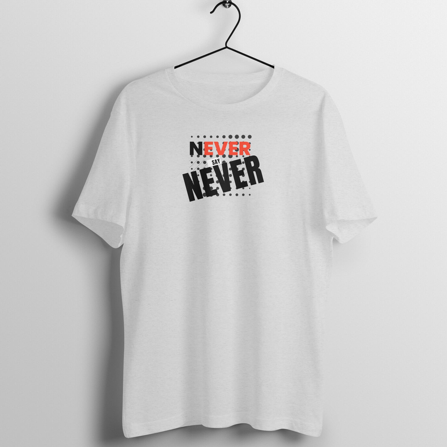 BILKOOL NEVER SAY NAVER DARK COTTON HALF SLEEVE T-SHIRT
