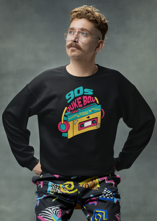 BILKOOL 90's JUKE BOX COTTON SWEATSHIRT