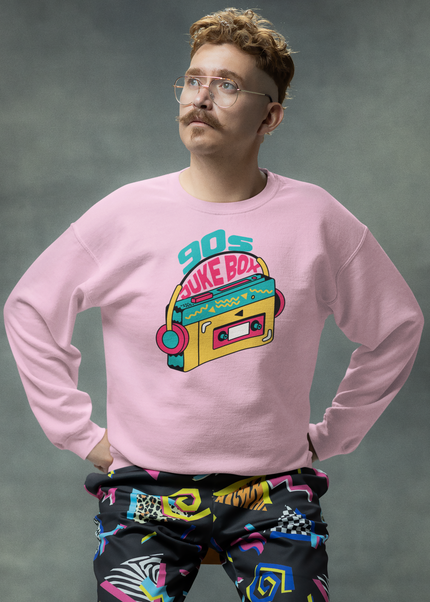 BILKOOL 90's JUKE BOX COTTON SWEATSHIRT