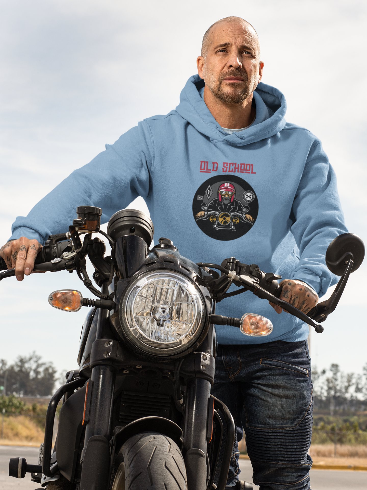 Bilkool Old School Biker Cotton Hoodies