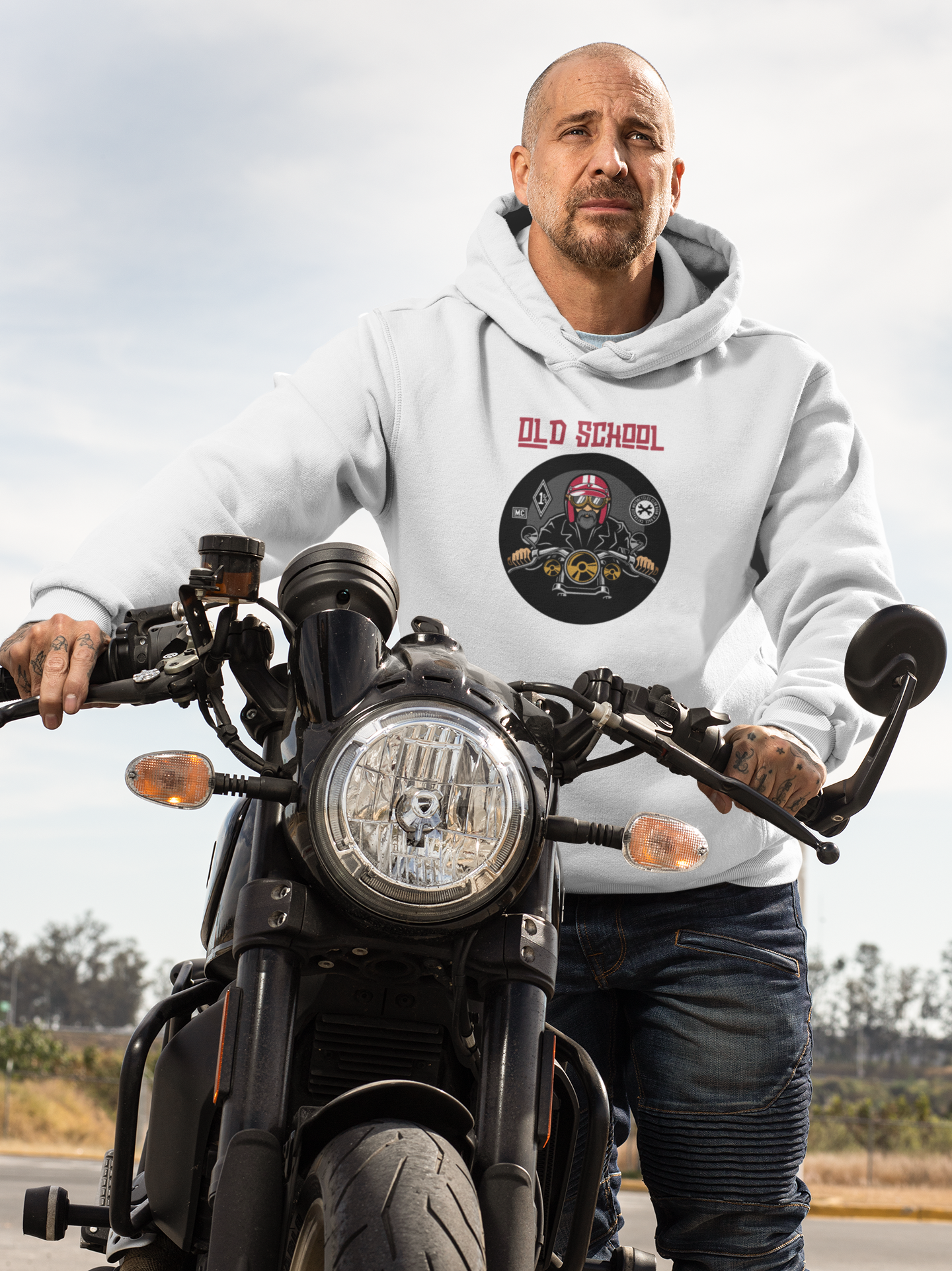 Bilkool Old School Biker Cotton Hoodies