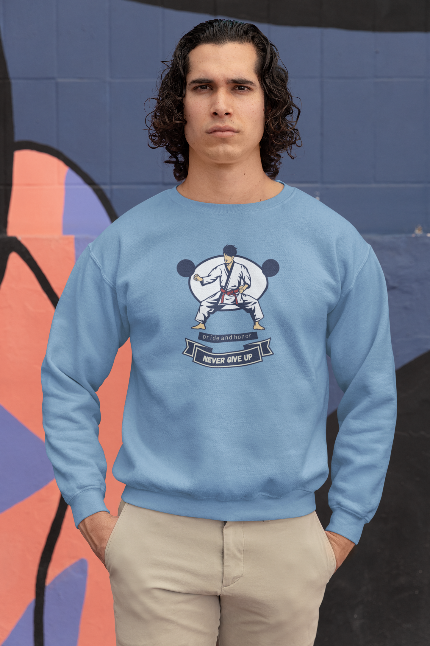 Bilkool Never Give Up Cotton Sweatshirt