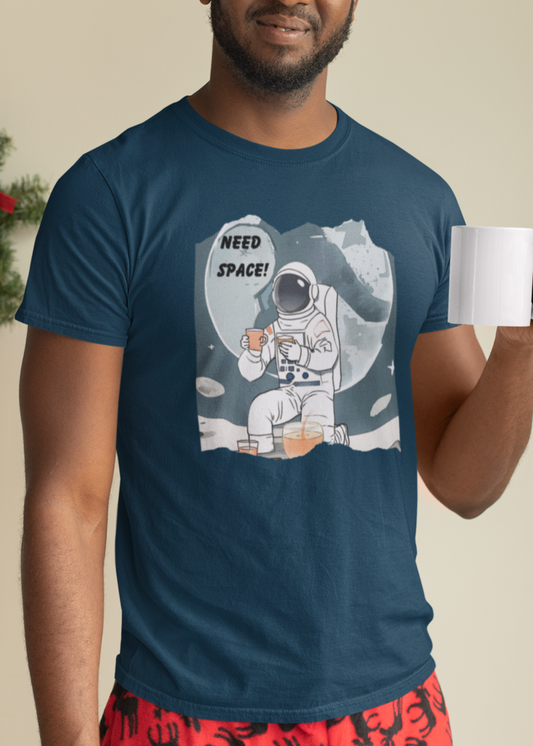 Bilkool Need Space Cotton Half Sleeve T-Shirt