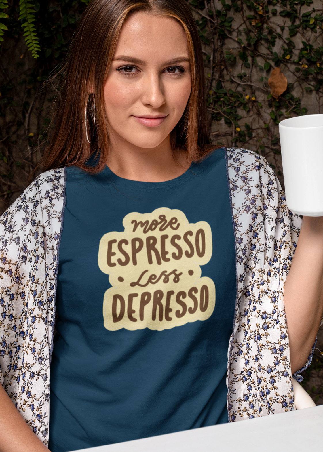 Bilkool Espresso Not Depresso Cotton Half Sleeves T-Shirt