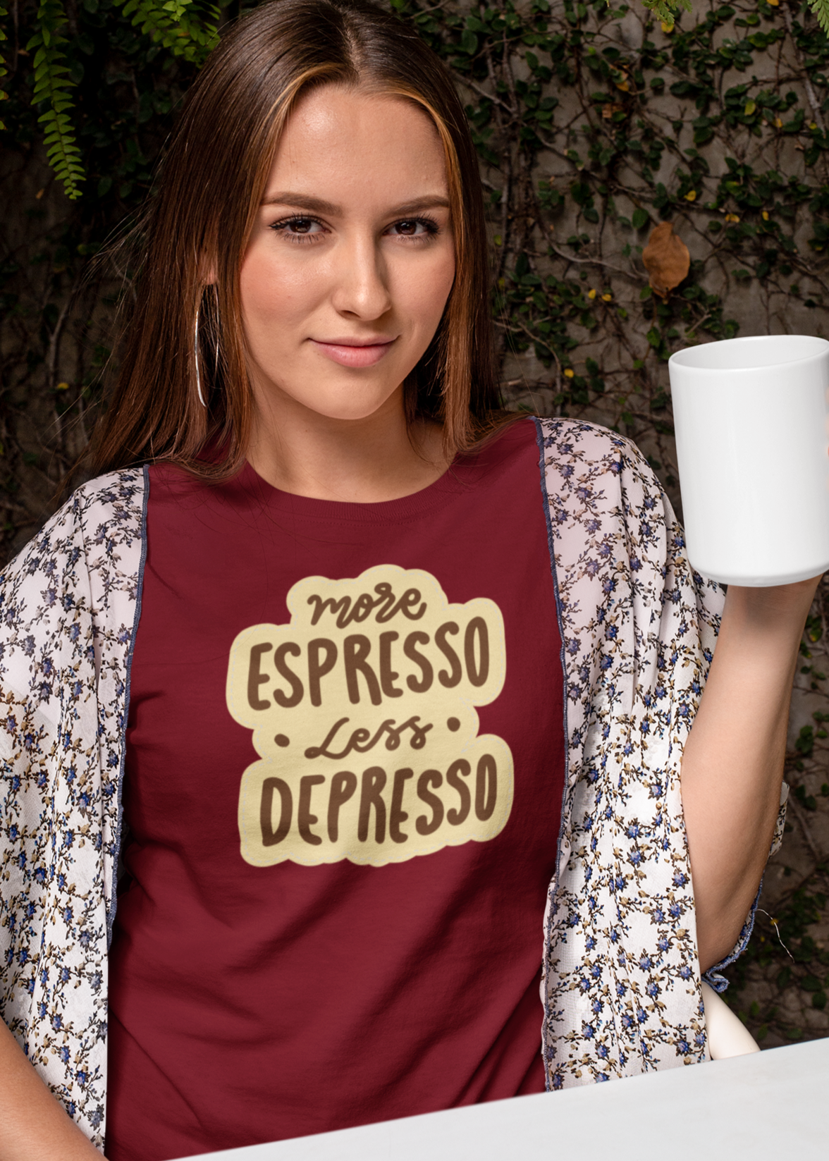 Bilkool Espresso Not Depresso Cotton Half Sleeves T-Shirt