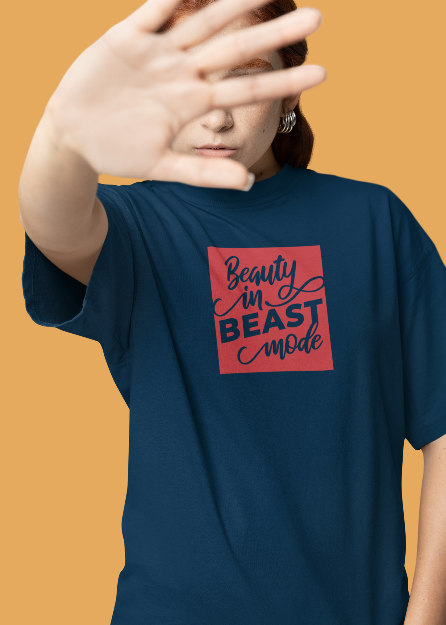 Bilkool Beauty in Beast Mode Oversized T-Shirt Design for Women