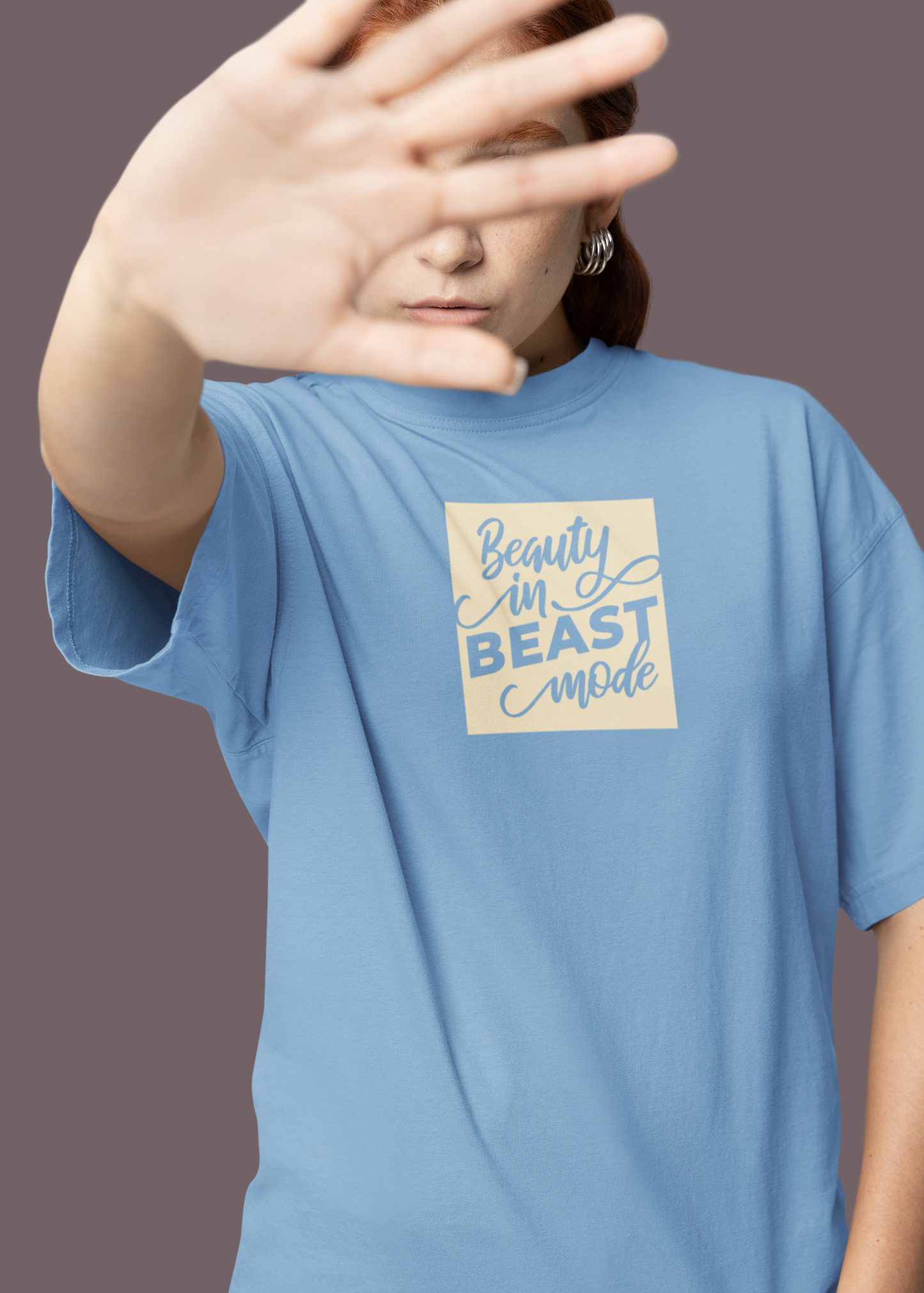 Bilkool Beauty in Beast Mode Oversized T-Shirt Design for Women