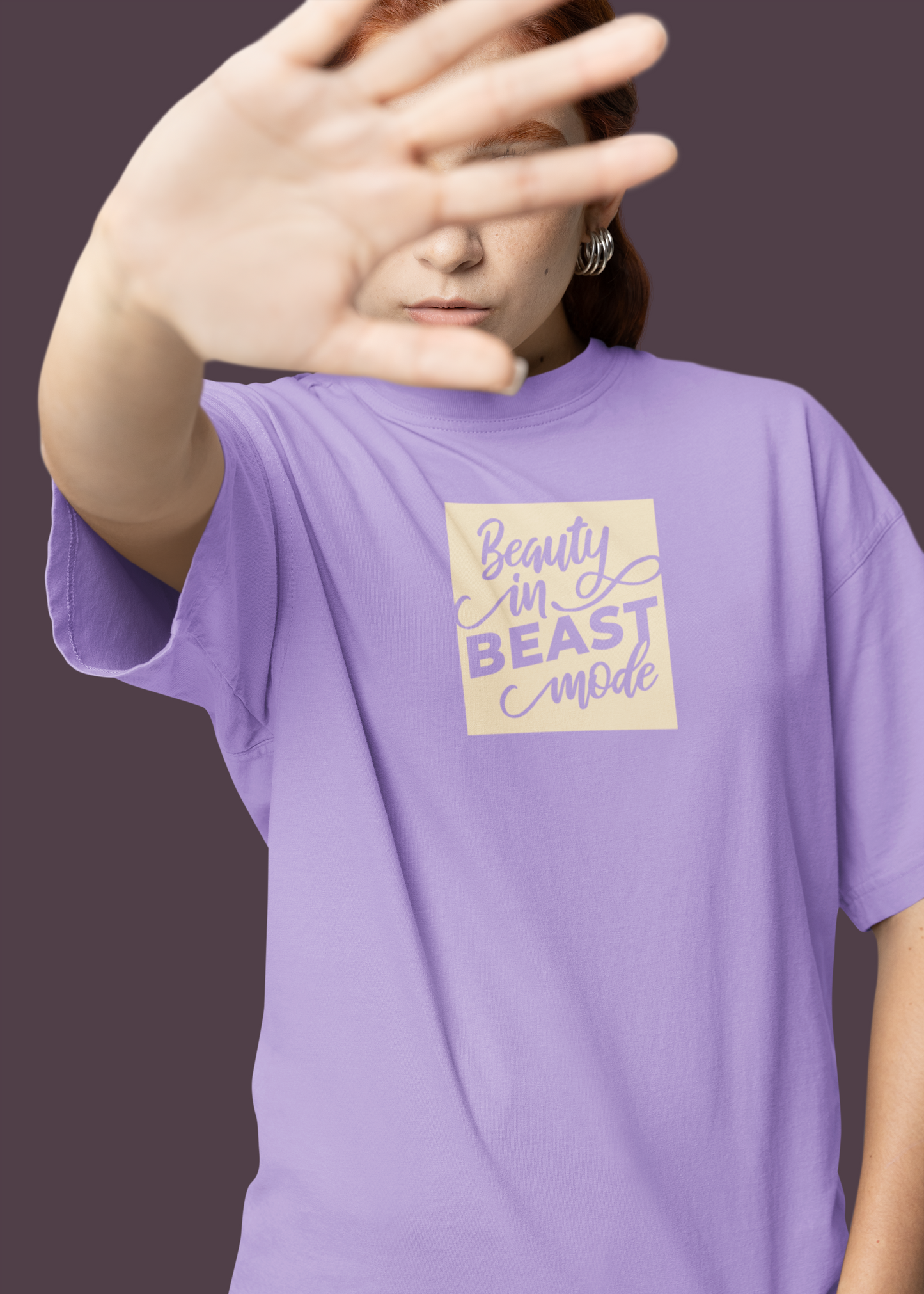Bilkool Beauty in Beast Mode Oversized T-Shirt Design for Women