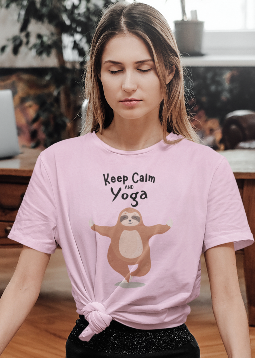 Bilkool Calm Yoga Cotton Half Sleeve T-Shirt