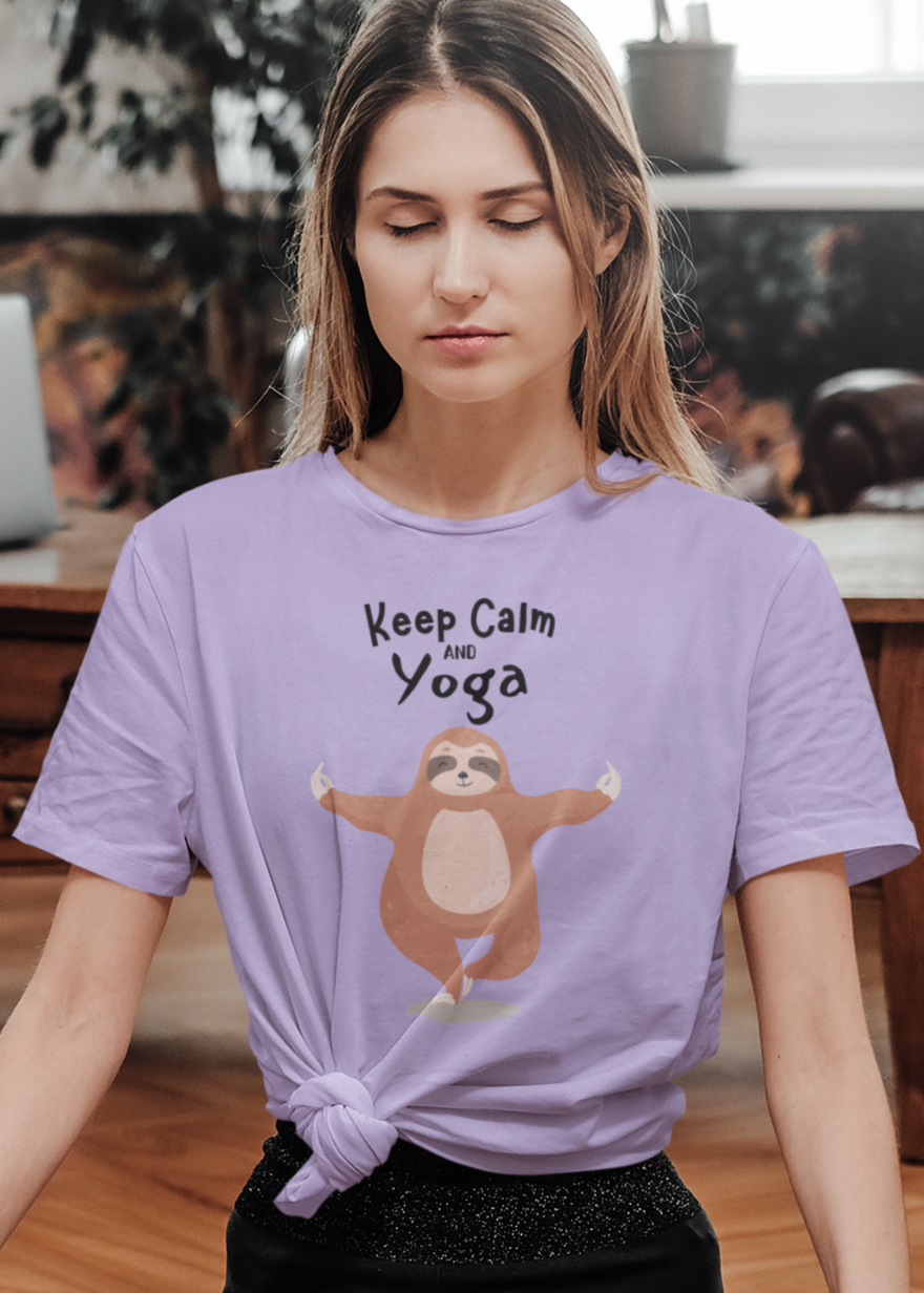 Bilkool Calm Yoga Cotton Half Sleeve T-Shirt