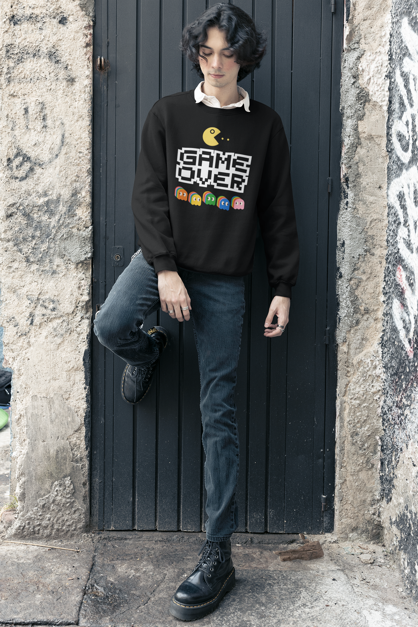 BILKOOL GAME OVER COTTON SWEATSHIRT