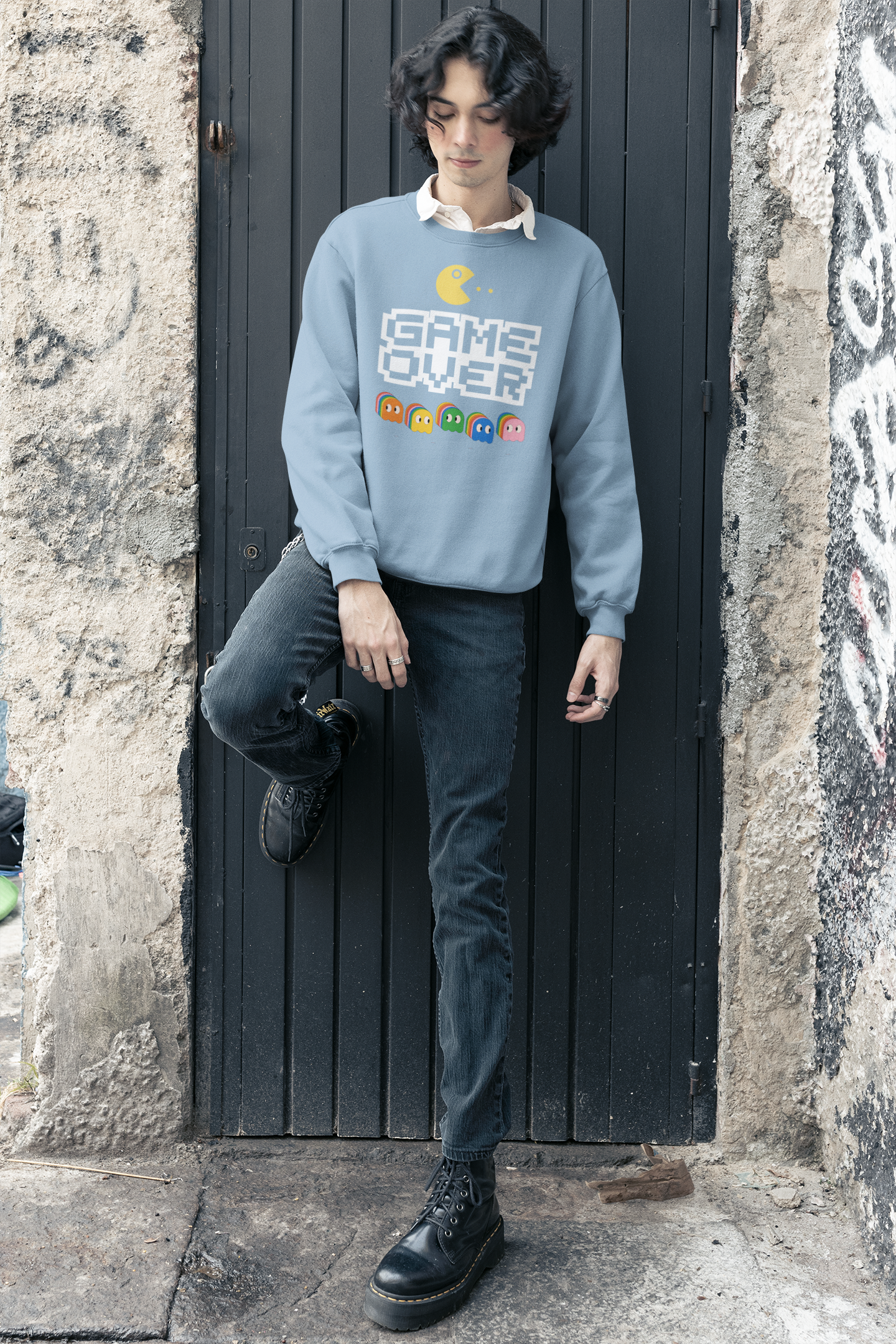 BILKOOL GAME OVER COTTON SWEATSHIRT
