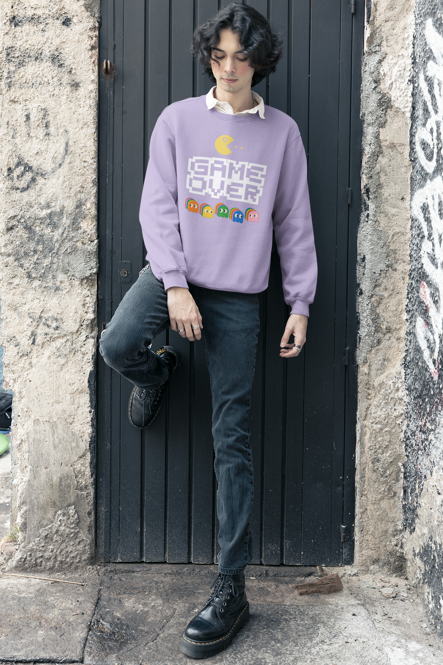 BILKOOL GAME OVER COTTON SWEATSHIRT