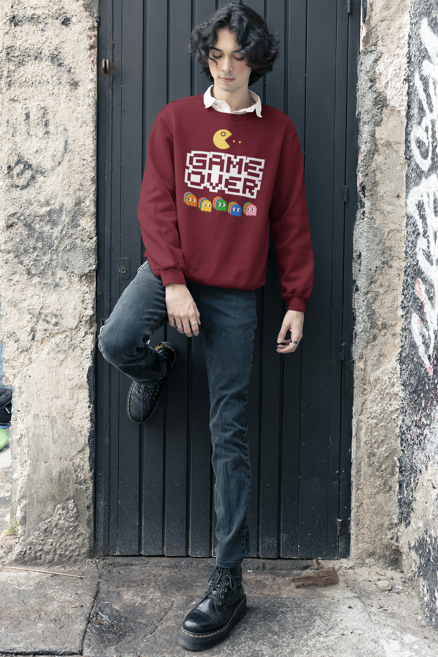 BILKOOL GAME OVER COTTON SWEATSHIRT