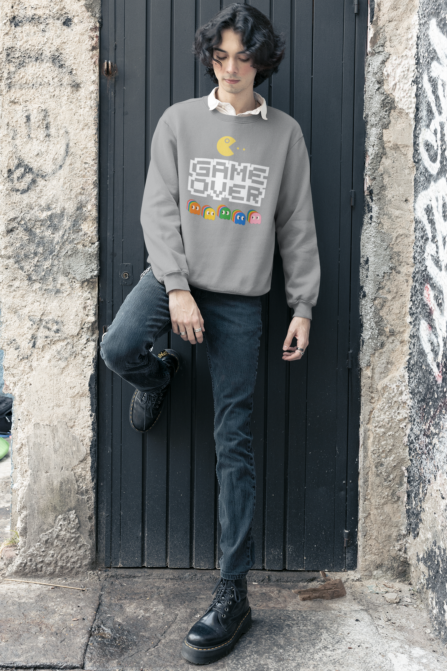 BILKOOL GAME OVER COTTON SWEATSHIRT