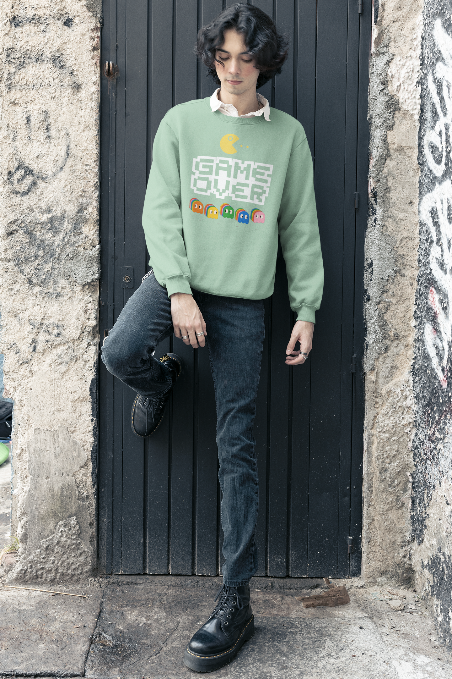 BILKOOL GAME OVER COTTON SWEATSHIRT