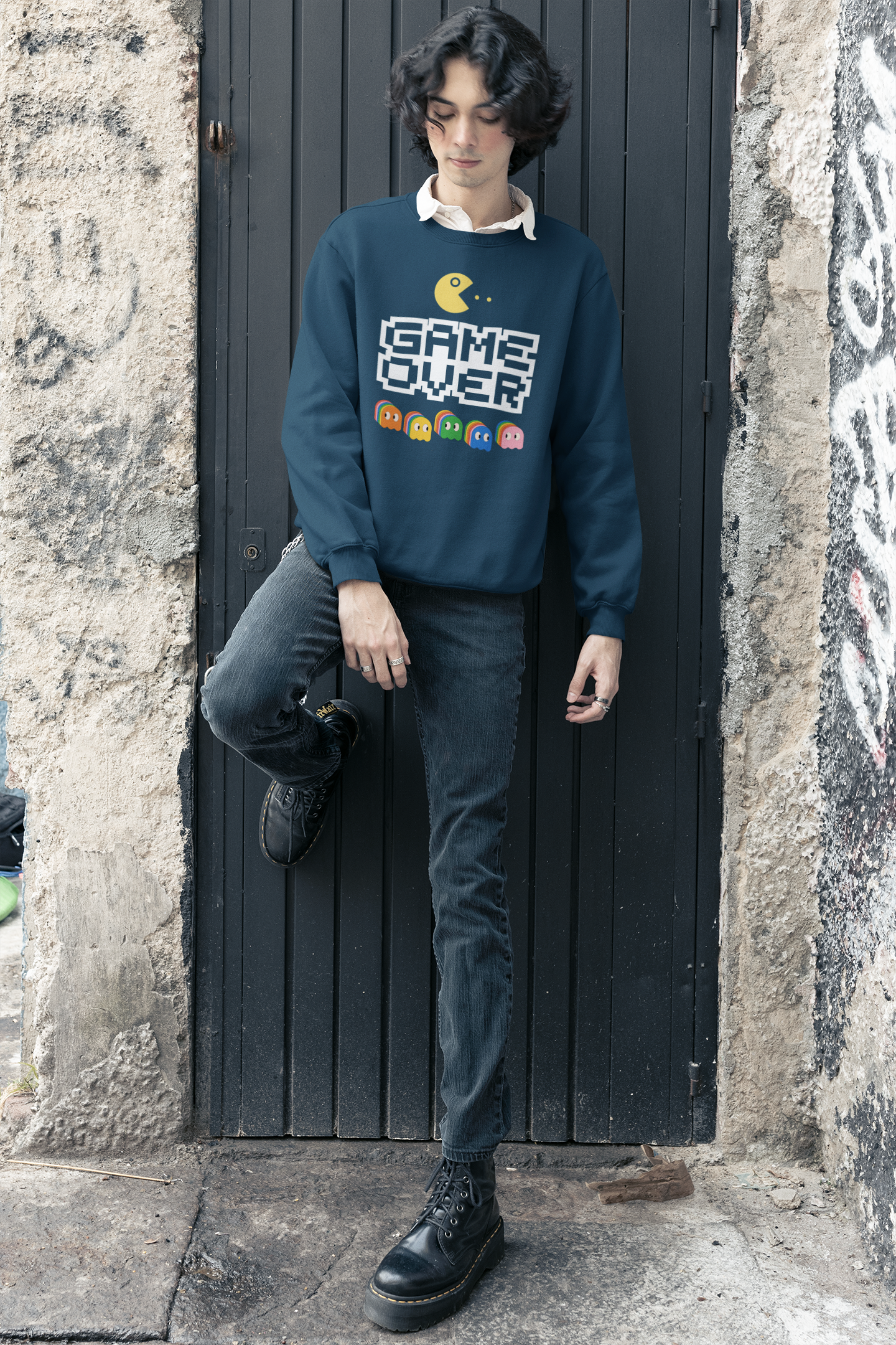 BILKOOL GAME OVER COTTON SWEATSHIRT