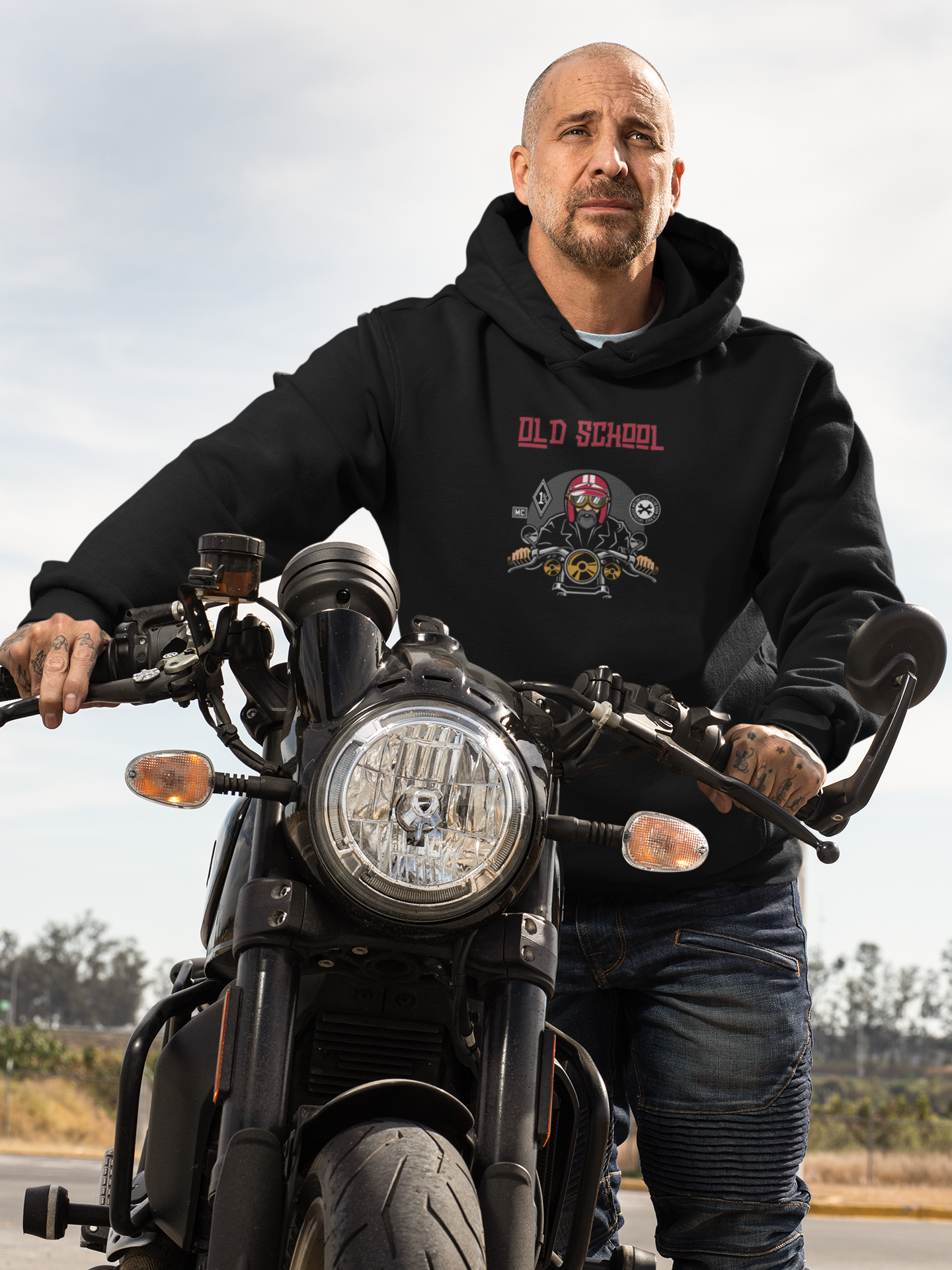 Bilkool Old School Biker Cotton Hoodies