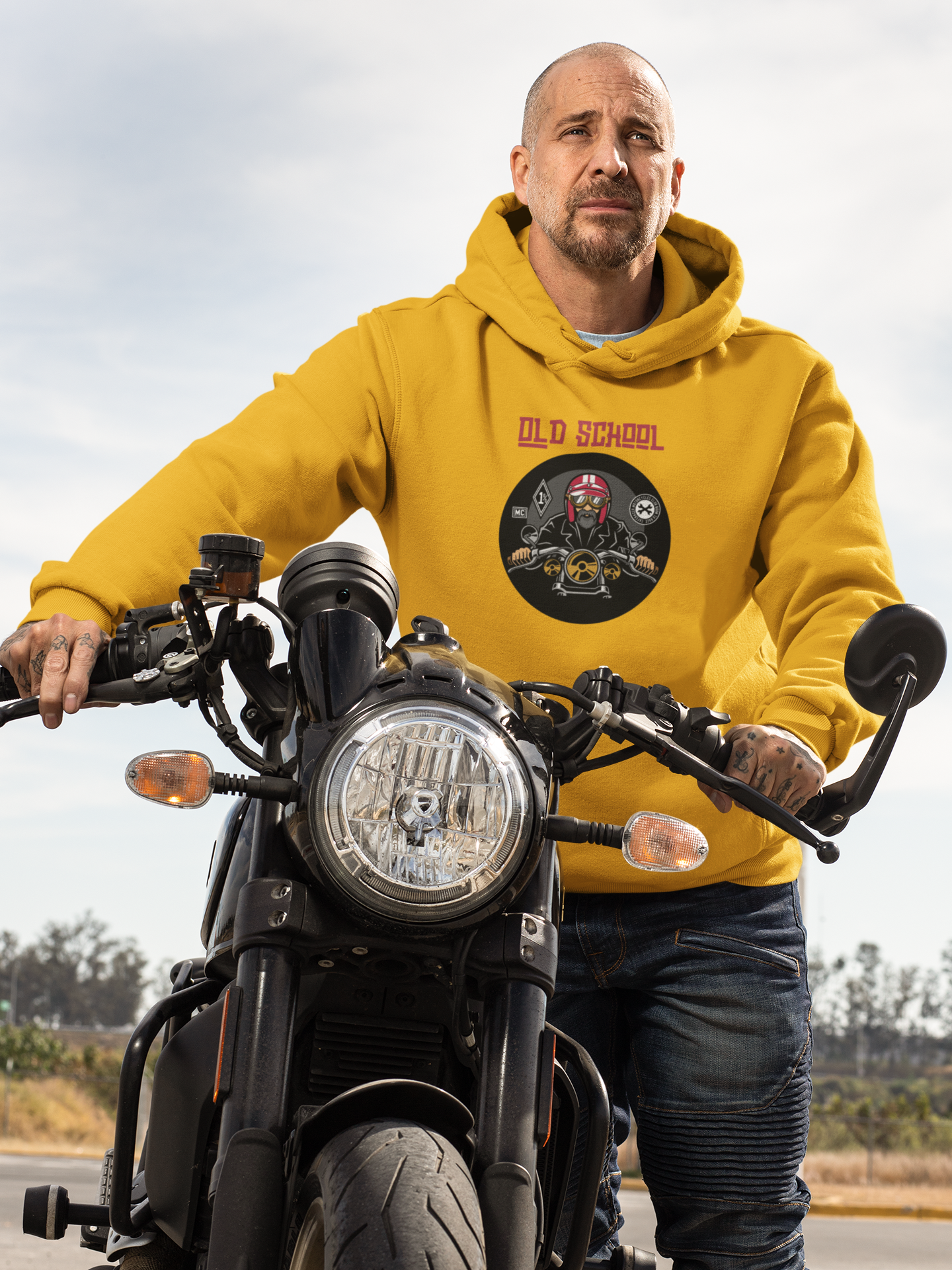 Bilkool Old School Biker Cotton Hoodies