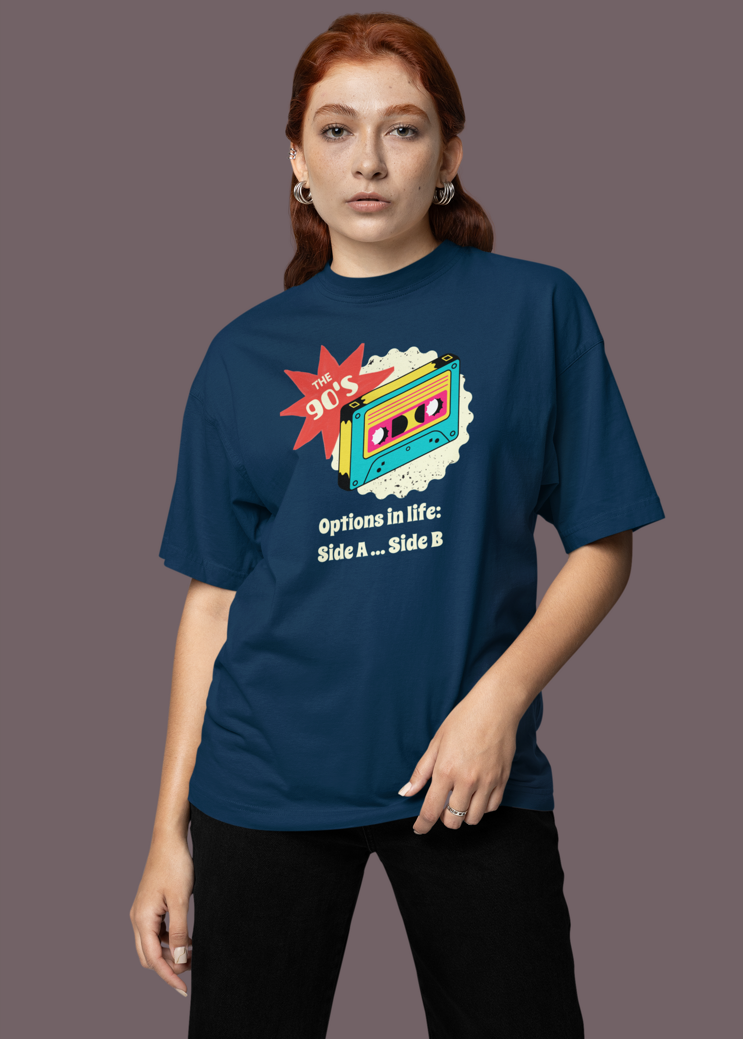 Bilkool 90s Options In Life Oversized T-Shirts