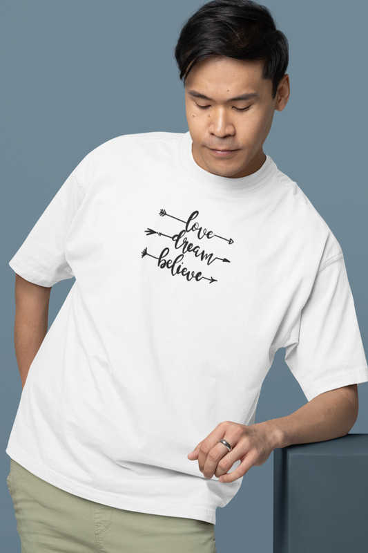 Bilkool Love Dream Believe Oversized T-Shirt