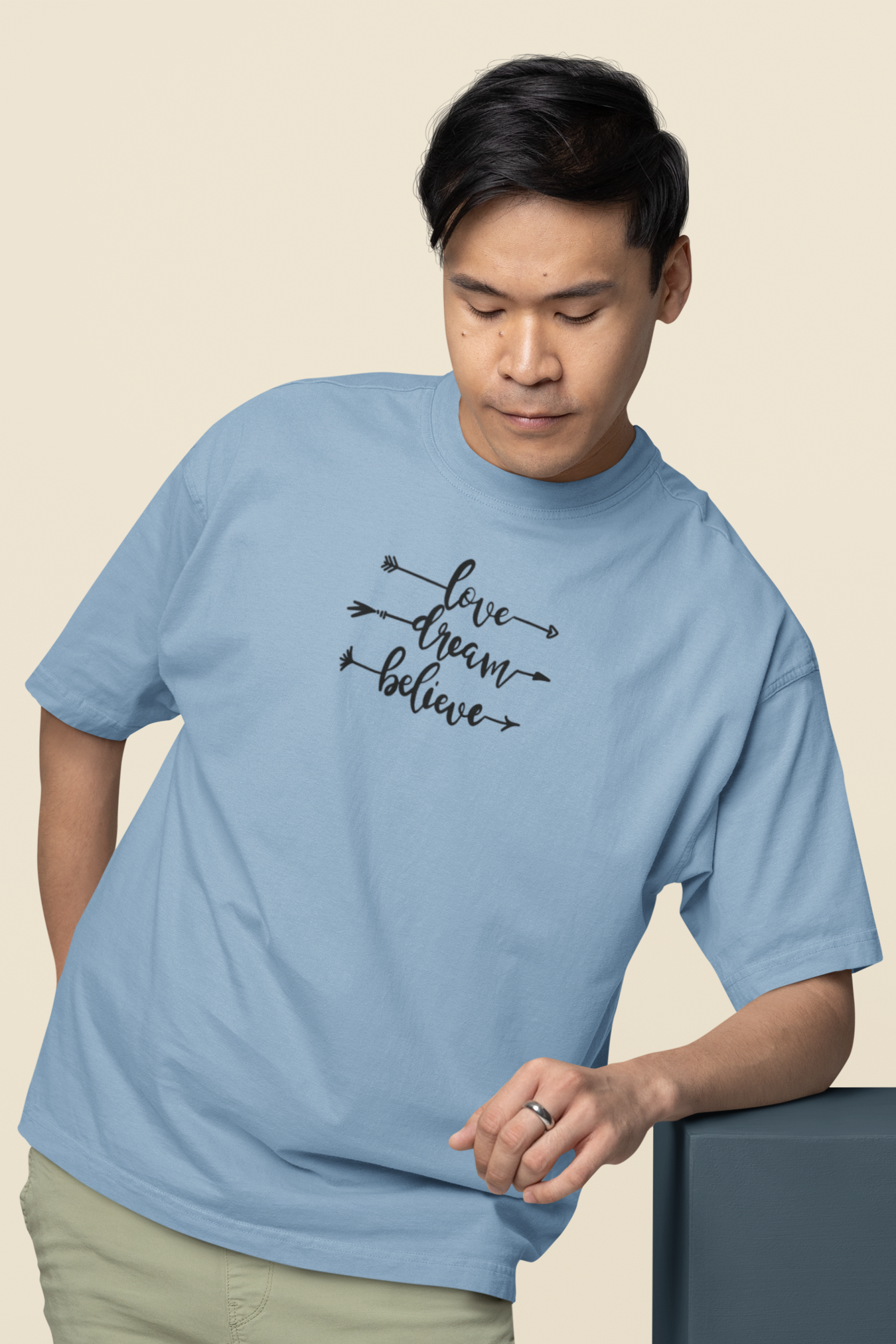 Bilkool Love Dream Believe Oversized T-Shirt